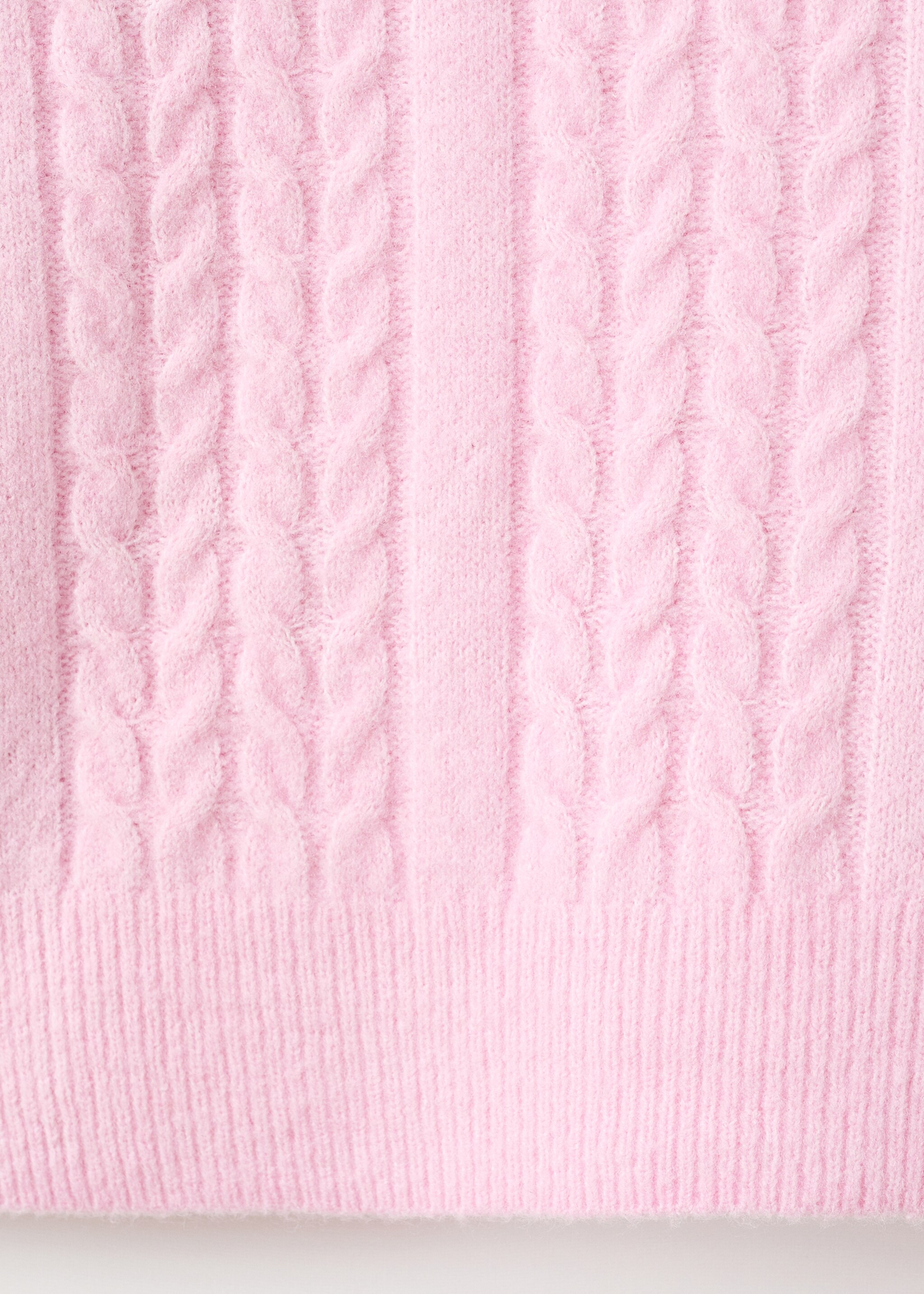 Braided knitted sweater - Details of the article 0, Pink. Ref: 27041219-00.