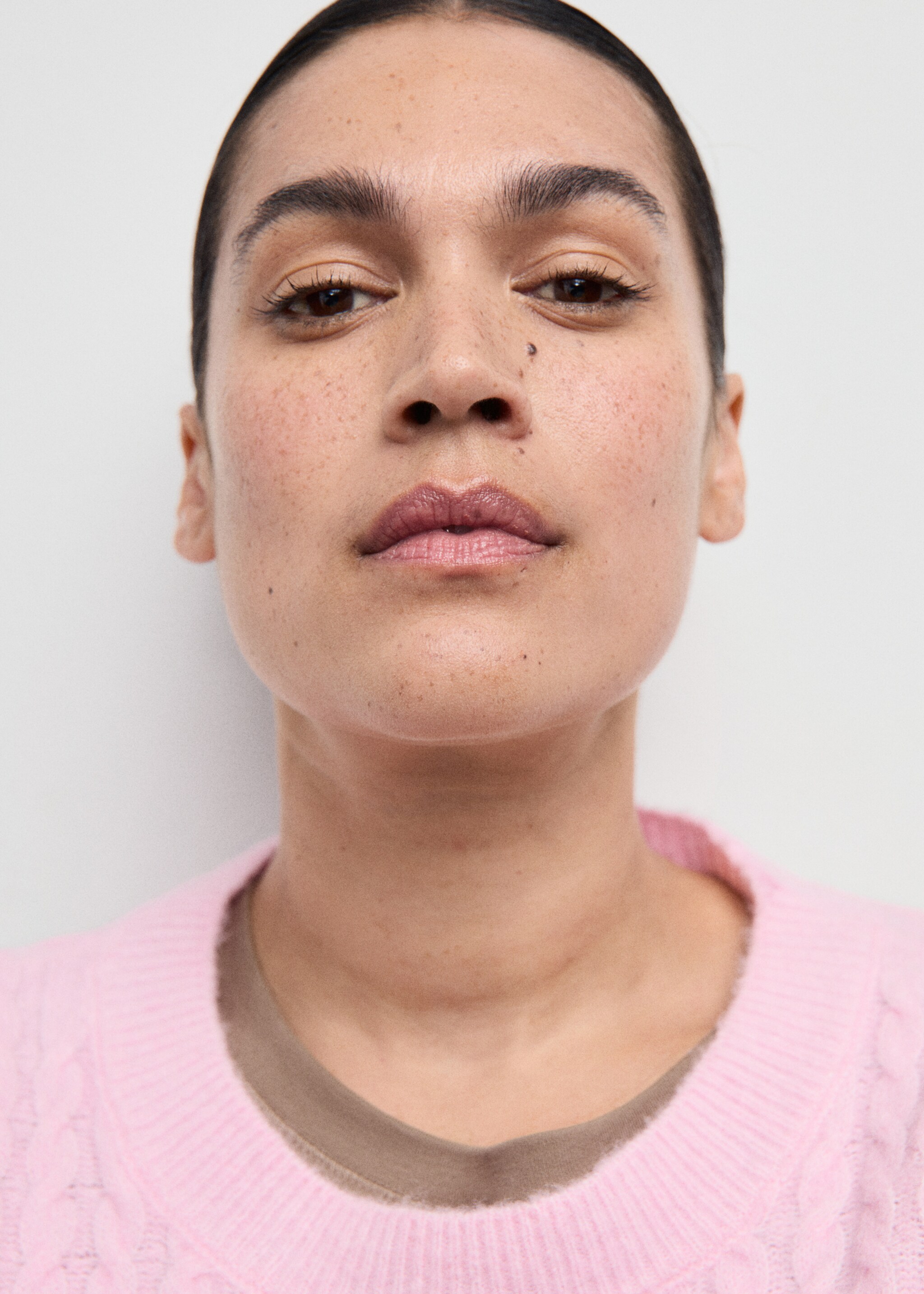 Braided knitted sweater - Details of the article 4, Pink. Ref: 27041219-00.