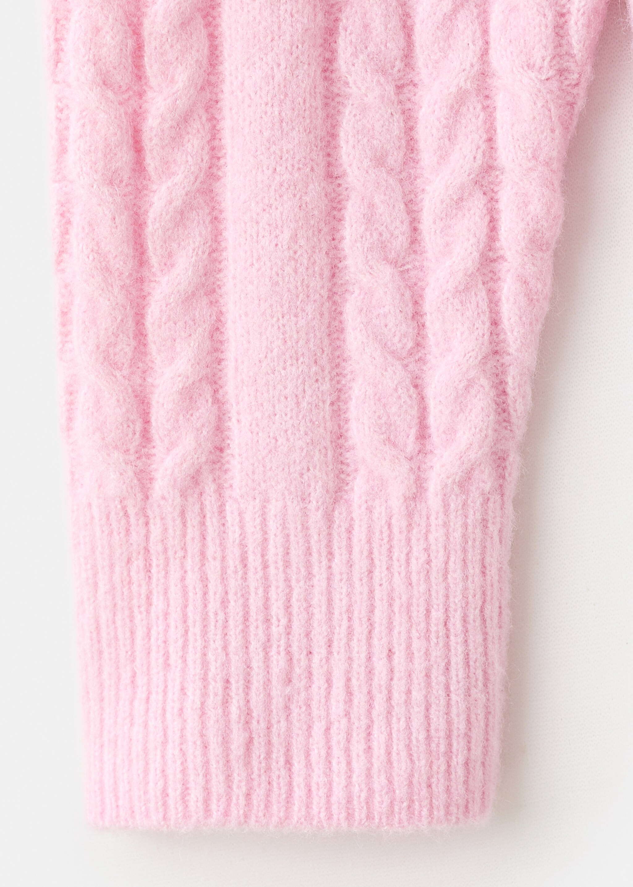 Braided knitted sweater - Details of the article 8, Pink. Ref: 27041219-00.
