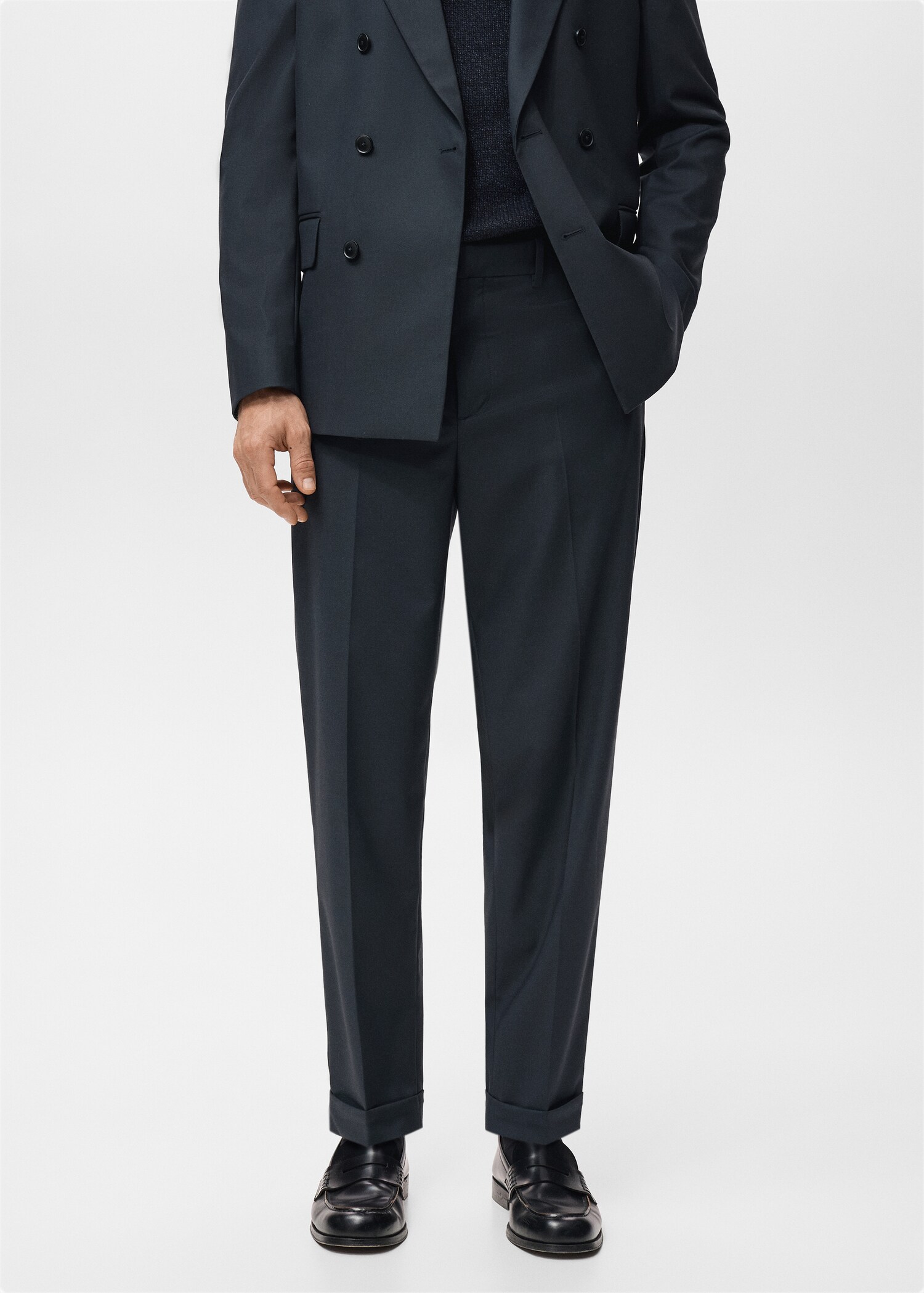 Boston Slim Fit Suit Trousers - Medium plane