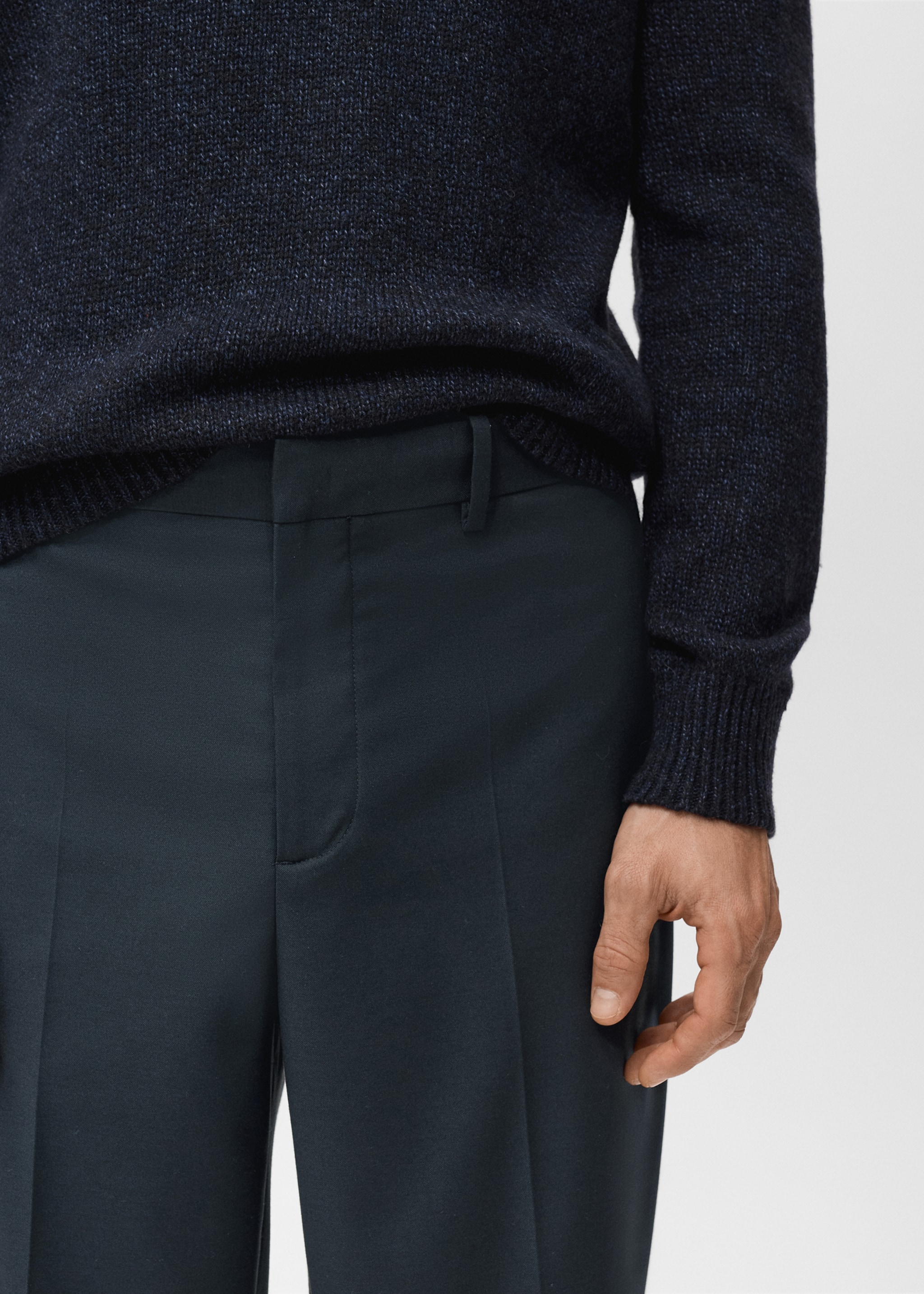 Boston Slim Fit Suit Trousers - Details of the article 1, Navy. Ref: 27041220-00.