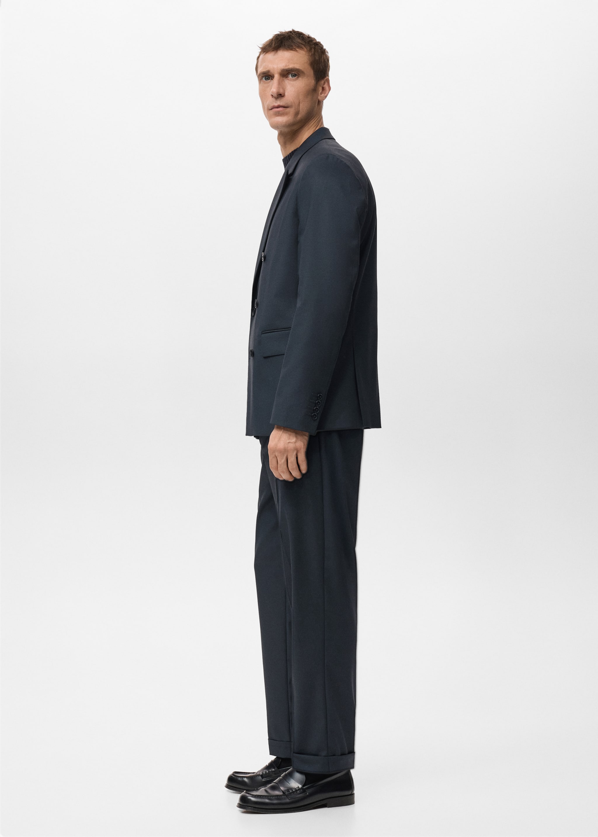 Boston Slim Fit Suit Trousers - Details of the article 2, Navy. Ref: 27041220-00.