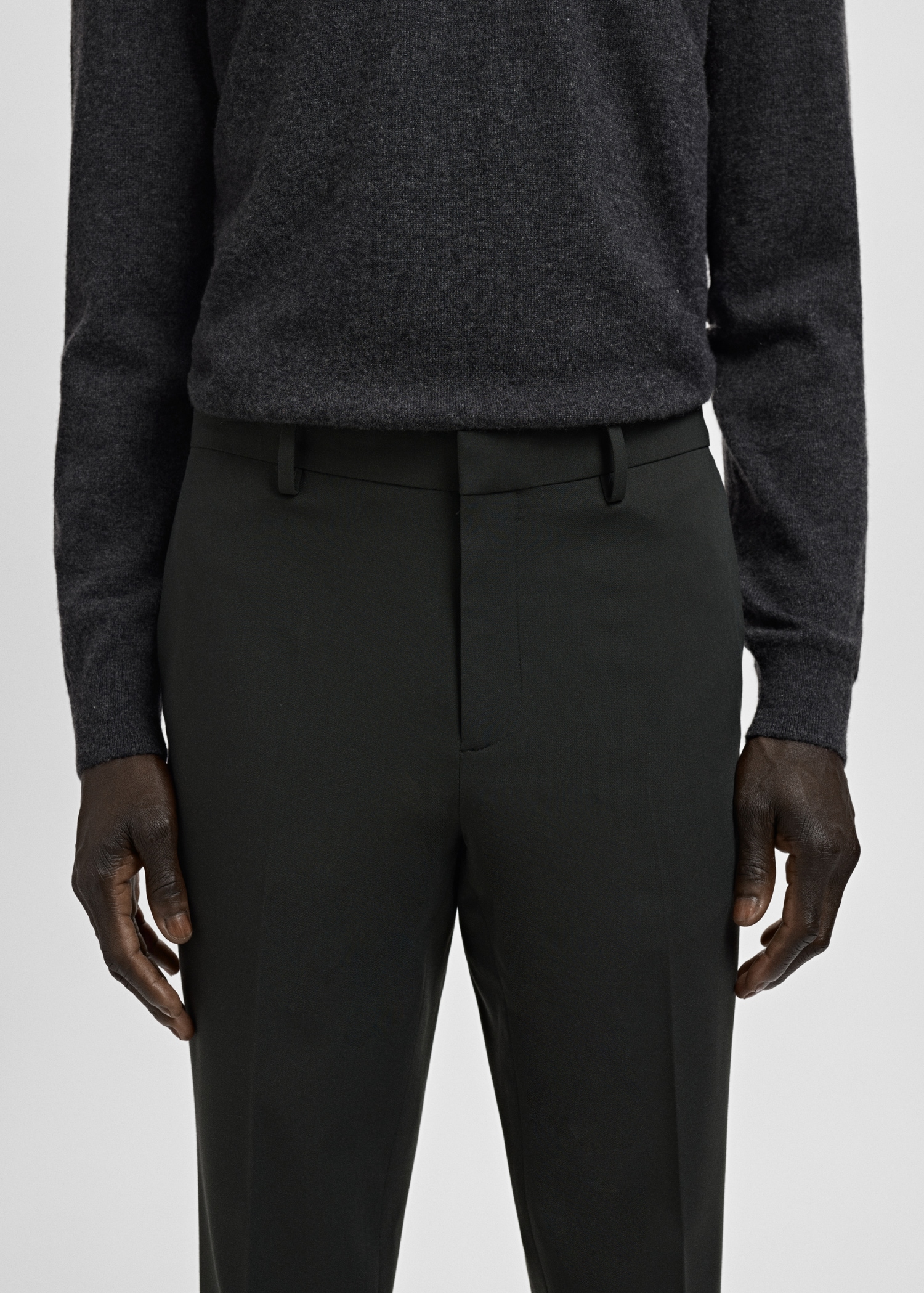 Stretch fabric super slim-fit suit trousers - Details of the article 1