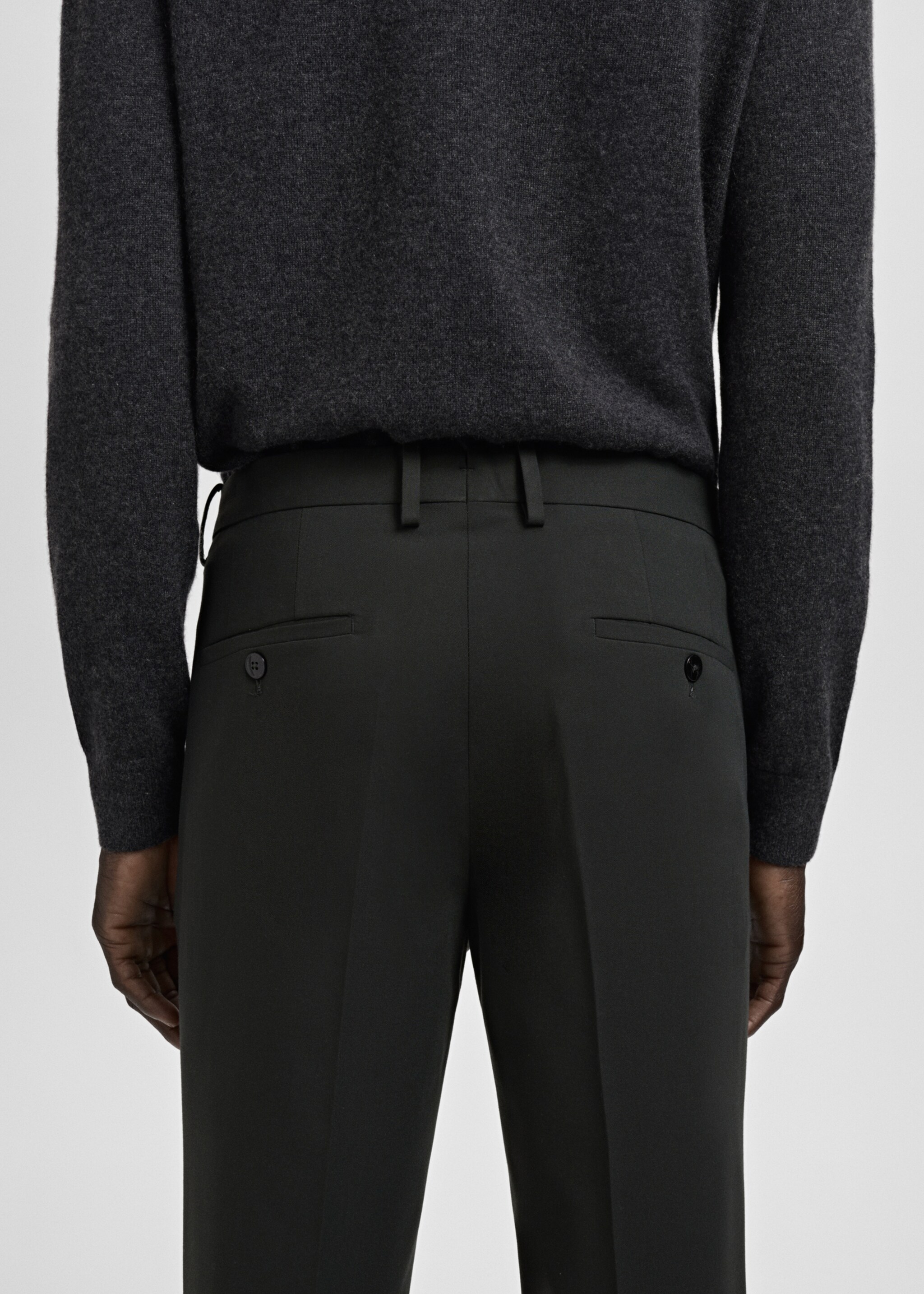 Stretch fabric super slim-fit suit trousers - Details of the article 6, Green. Ref: 27041221-00.