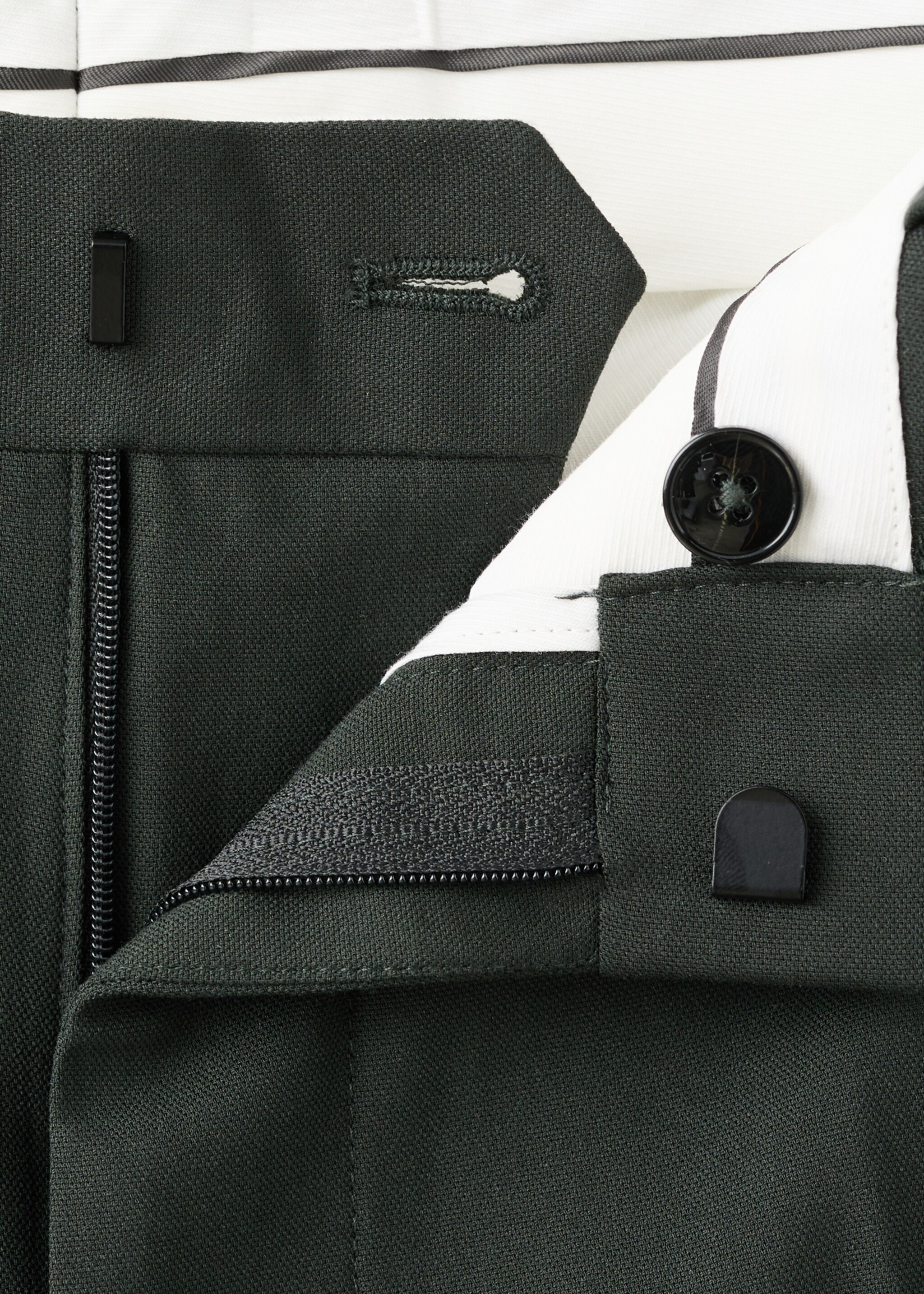 Stretch fabric super slim-fit suit trousers - Details of the article 8, Green. Ref: 27041221-00.