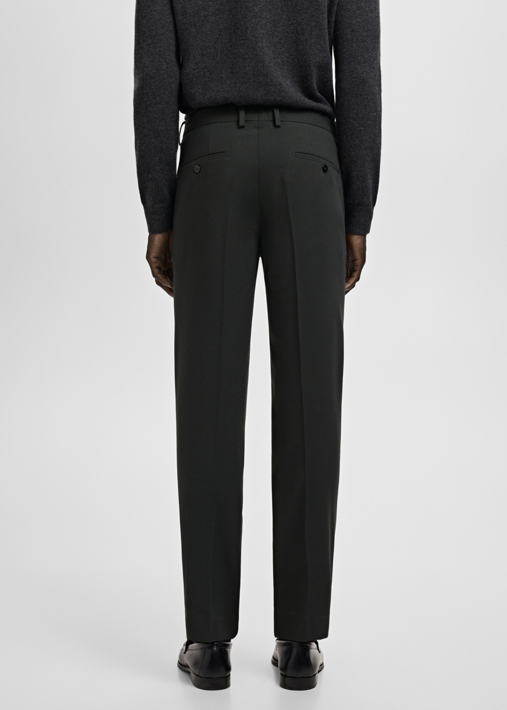 Stretch fabric super slim-fit suit trousers - Reverse of the article, Green. Ref: 27041221-00.