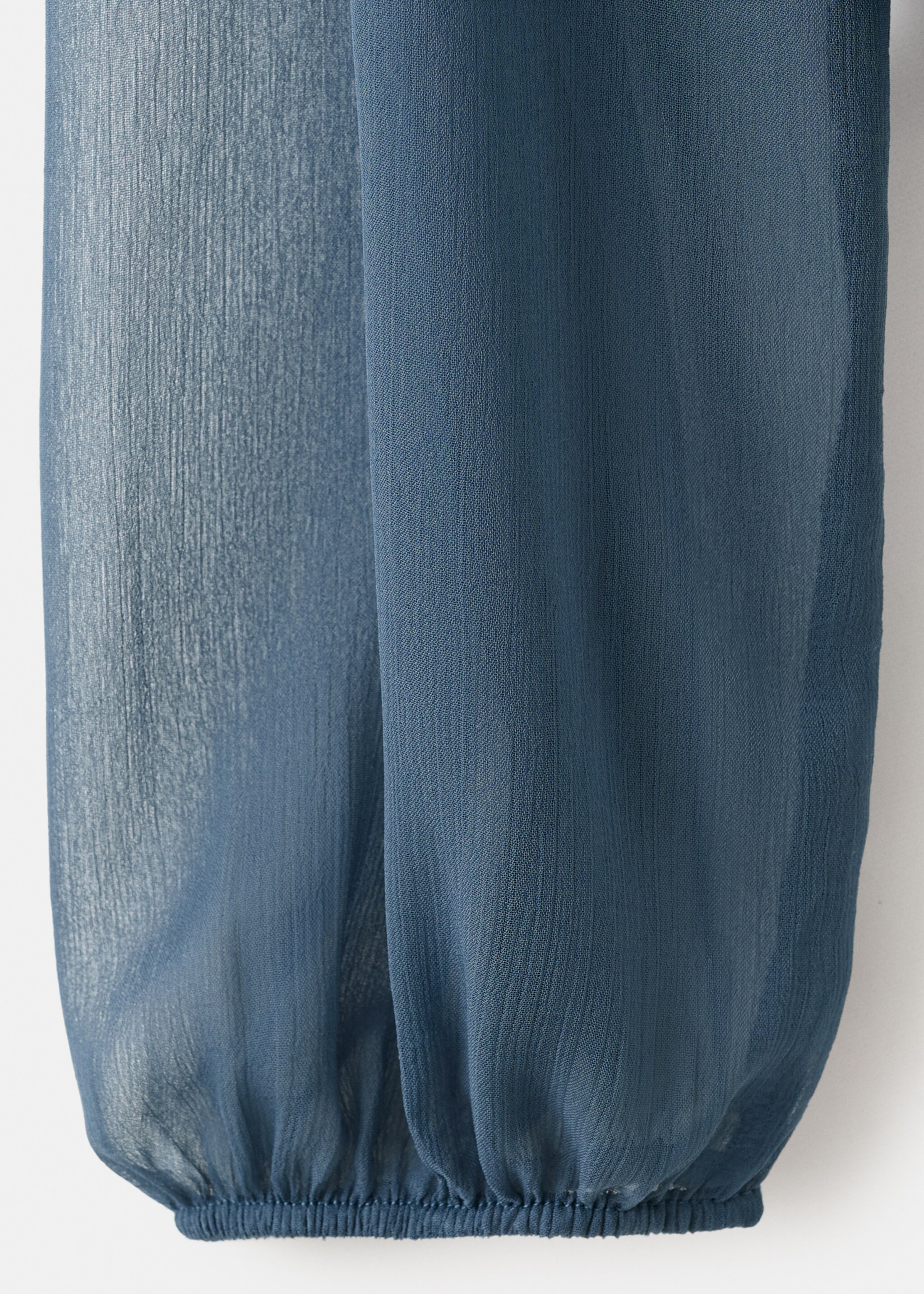 Sheer blouse with ruffles - Details of the article 8, Sky Blue. Ref: 27041222-00.