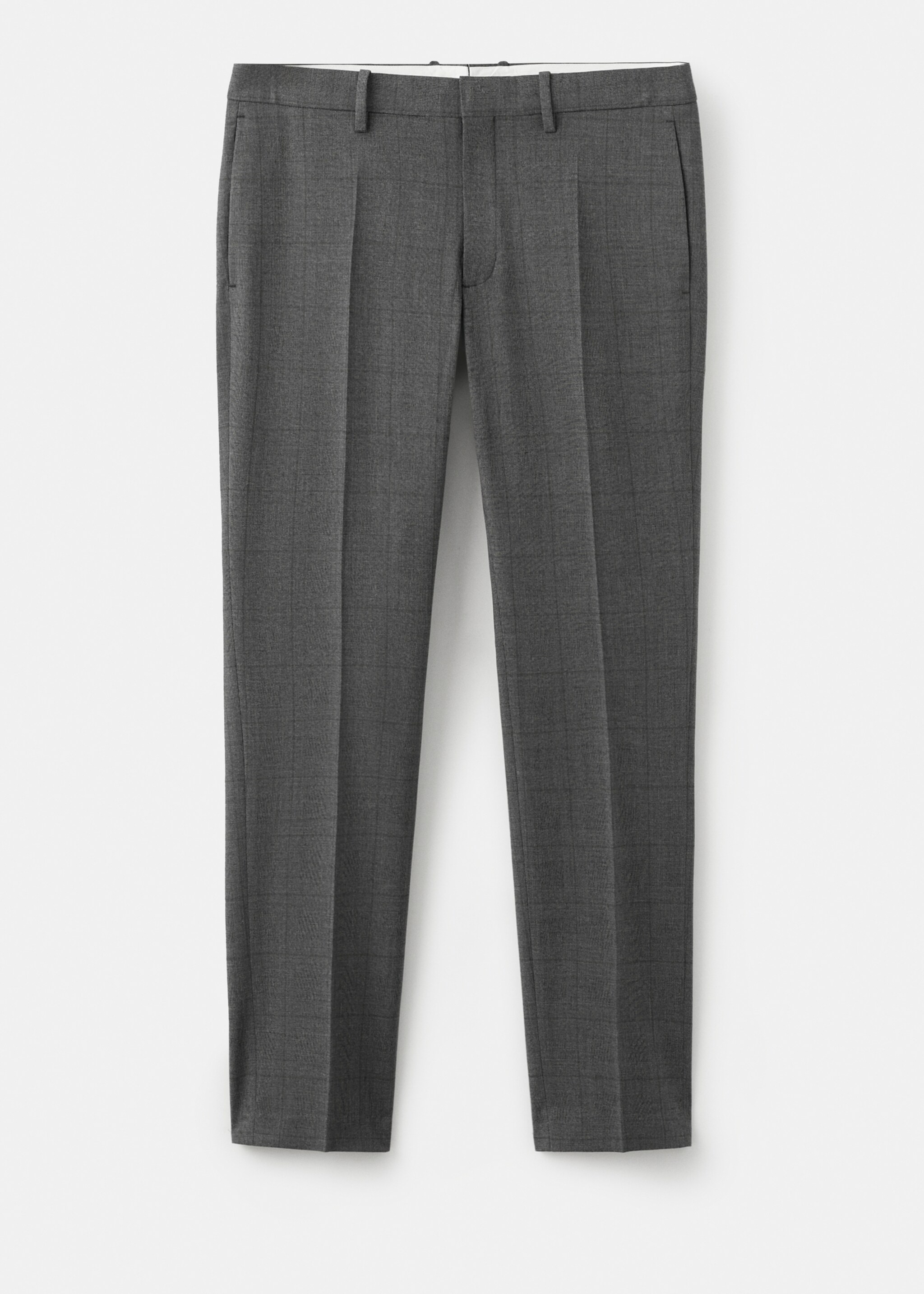 Stretch fabric super slim-fit suit trousers - Article without model, Medium Heather Grey. Ref: 27041225-00.