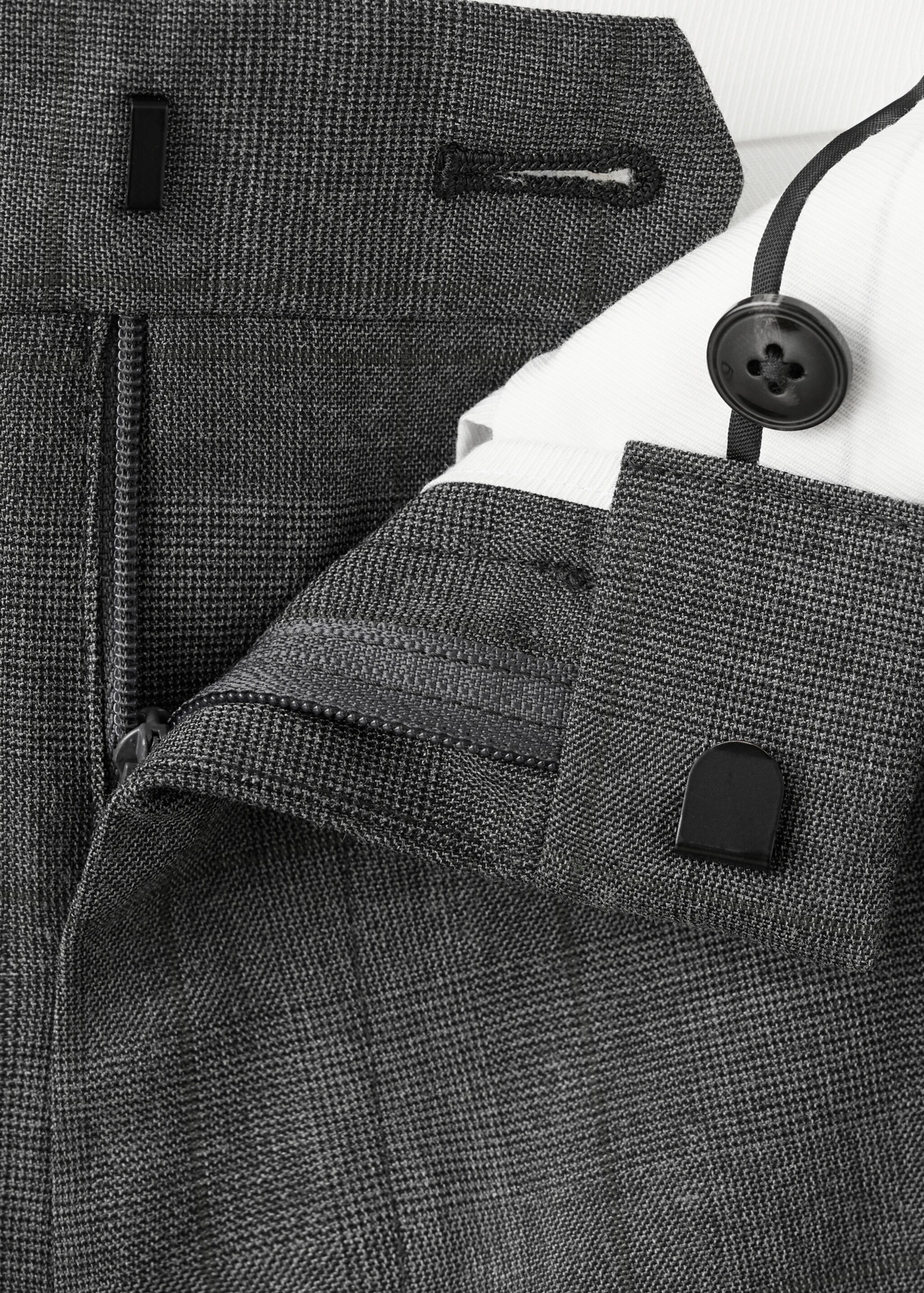 Stretch fabric super slim-fit suit trousers - Details of the article 0, Medium Heather Grey. Ref: 27041225-00.