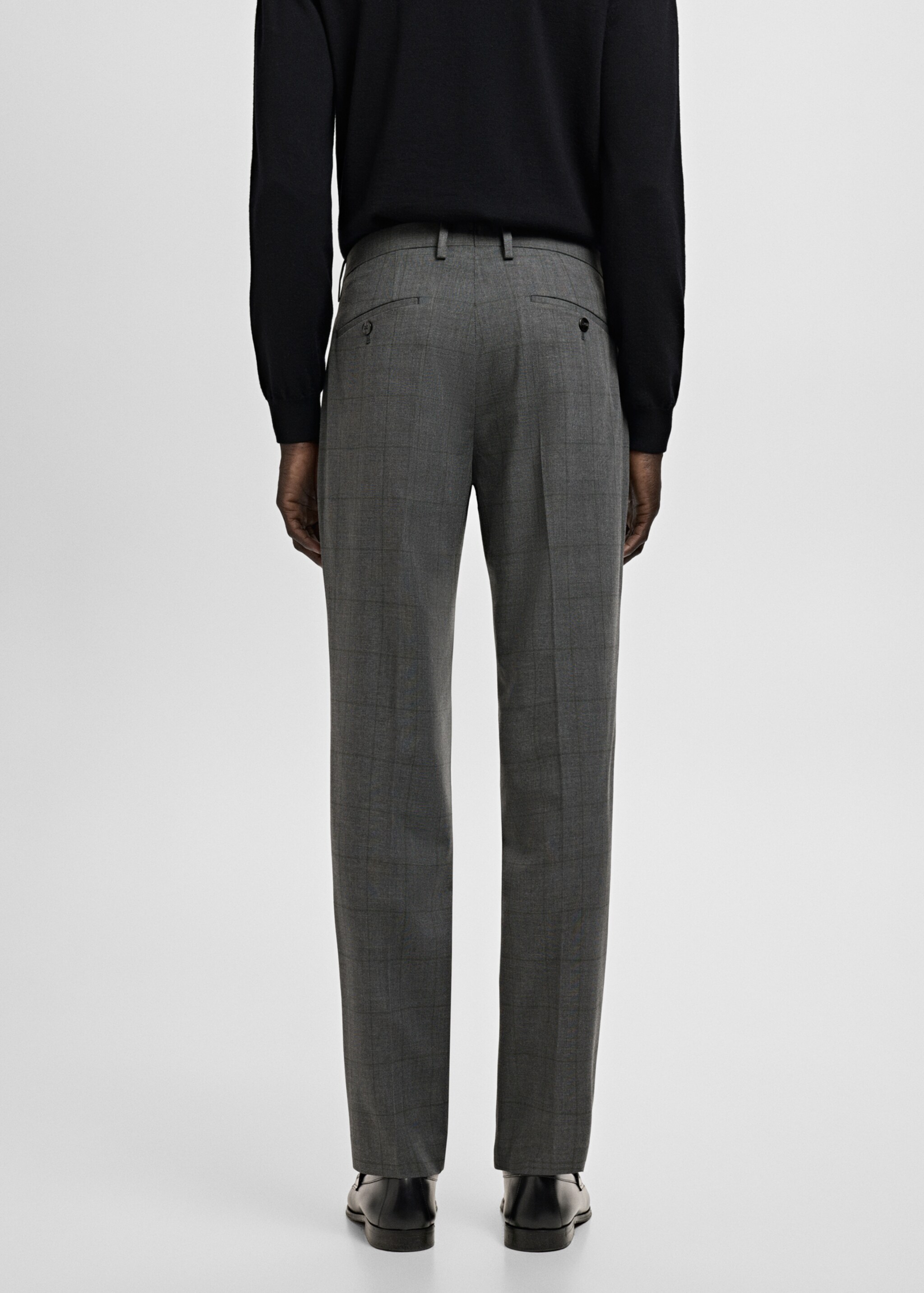 Stretch fabric super slim-fit suit trousers - Reverse of the article, Medium Heather Grey. Ref: 27041225-00.