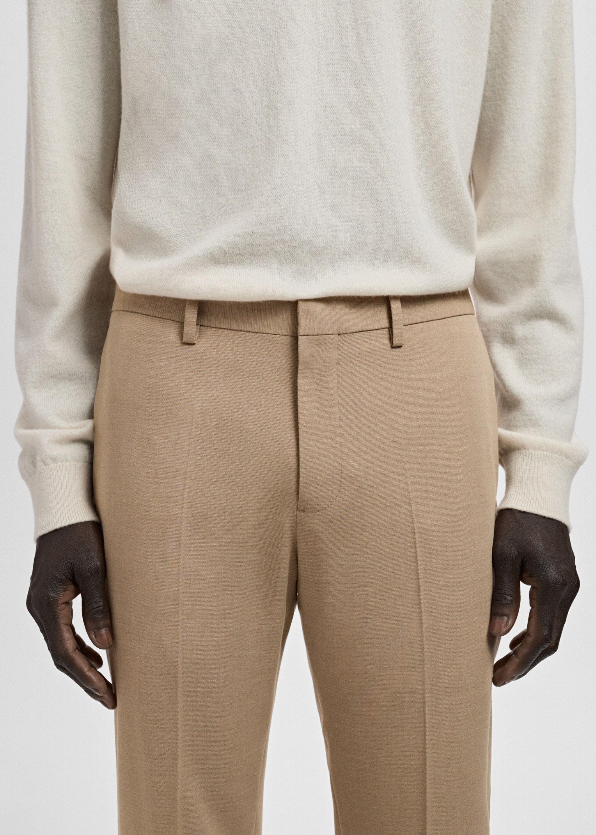 Pantalon costume Parí super slim-fit - Détail de l'article 1, Beige. Ref: 27041226-00.