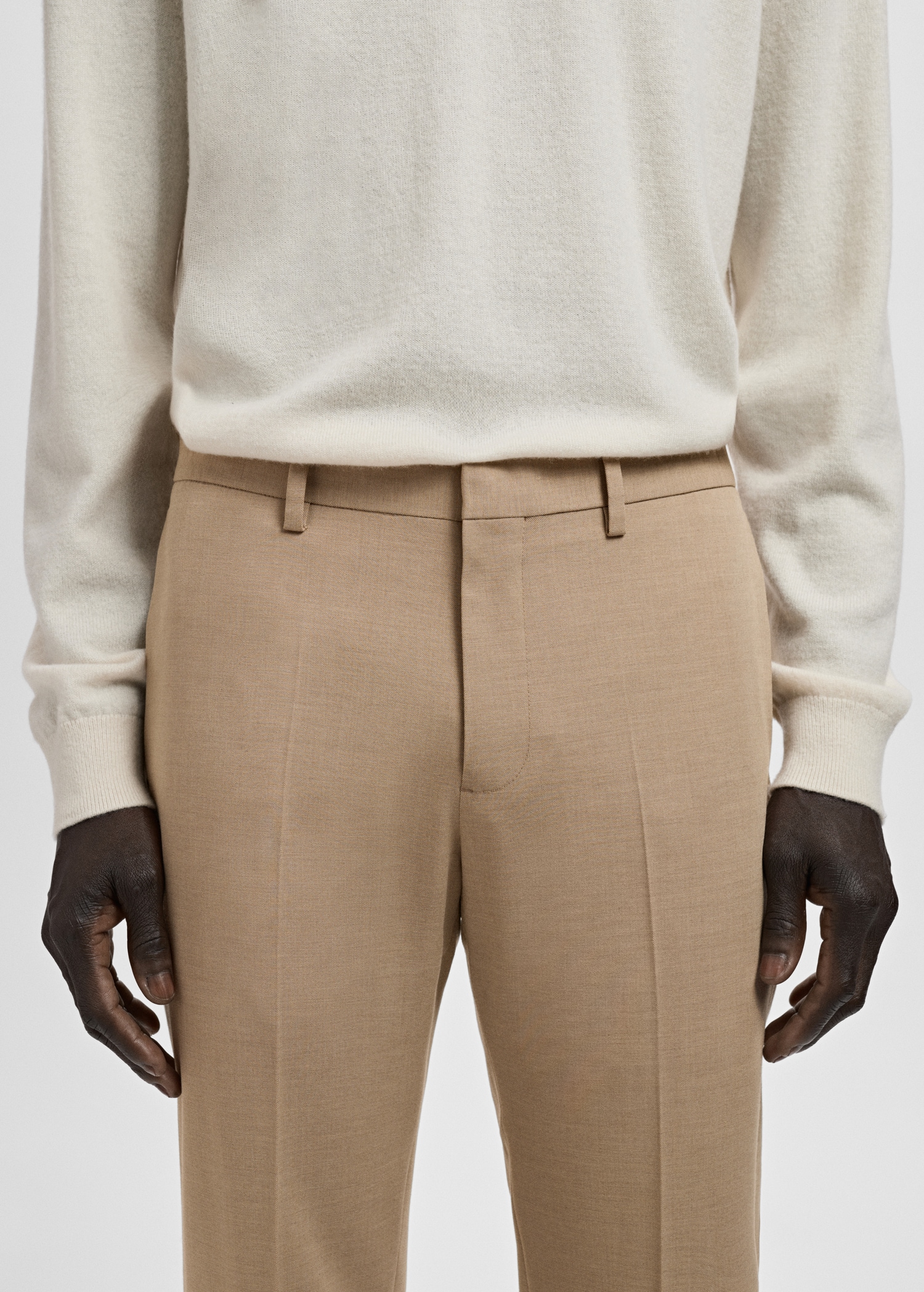 Stretch fabric super slim-fit suit trousers - Details of the article 1