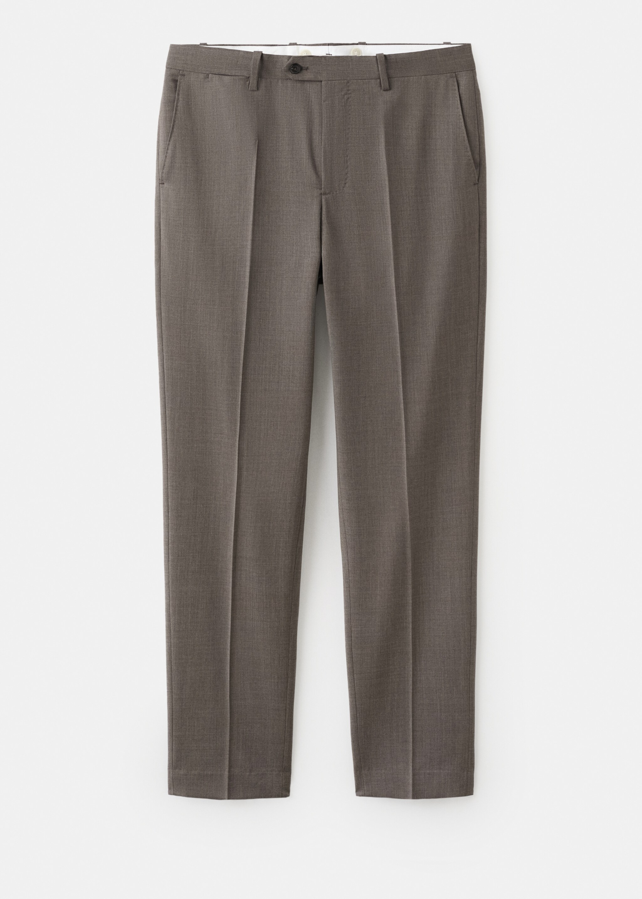 Venice 100% virgin wool suit trousers - Article without model, Medium Brown. Ref: 27041227-00.