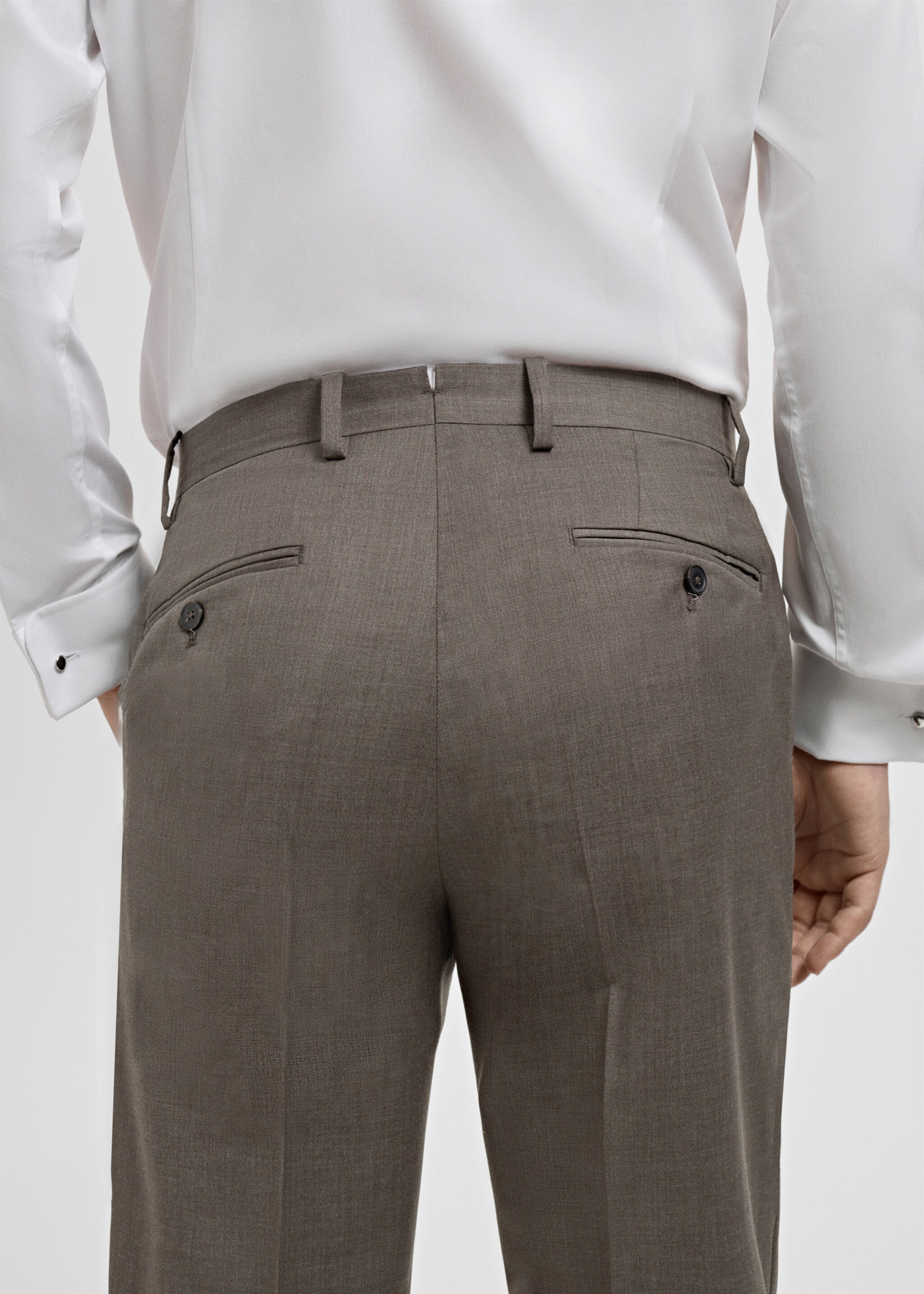 Pantalon costume Venecia 100 % laine vierge - Détail de l'article 6, Marron moyen. Ref: 27041227-00.