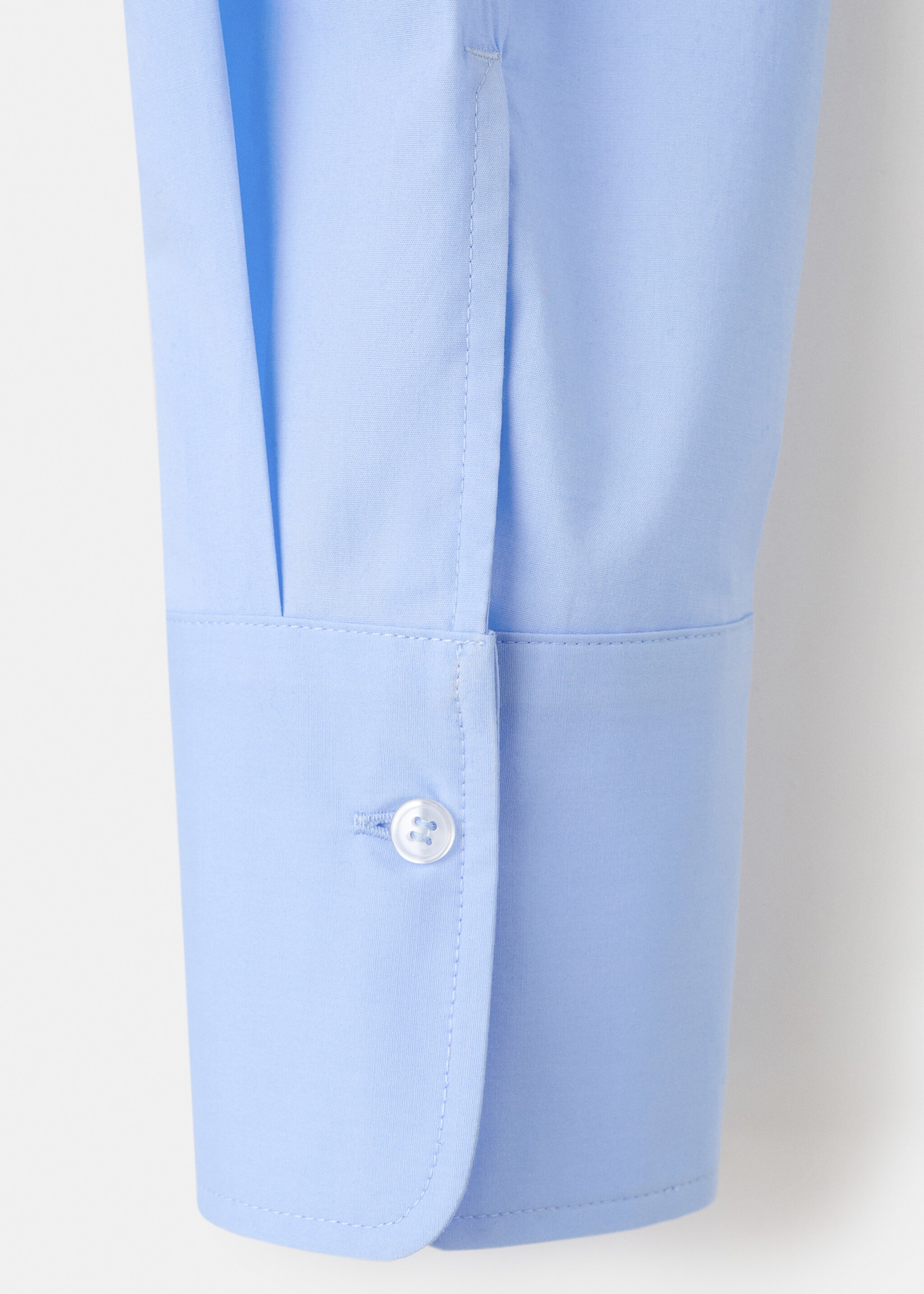 Slim-fit poplin shirt - Details of the article 0, Sky Blue. Ref: 27041228-00.