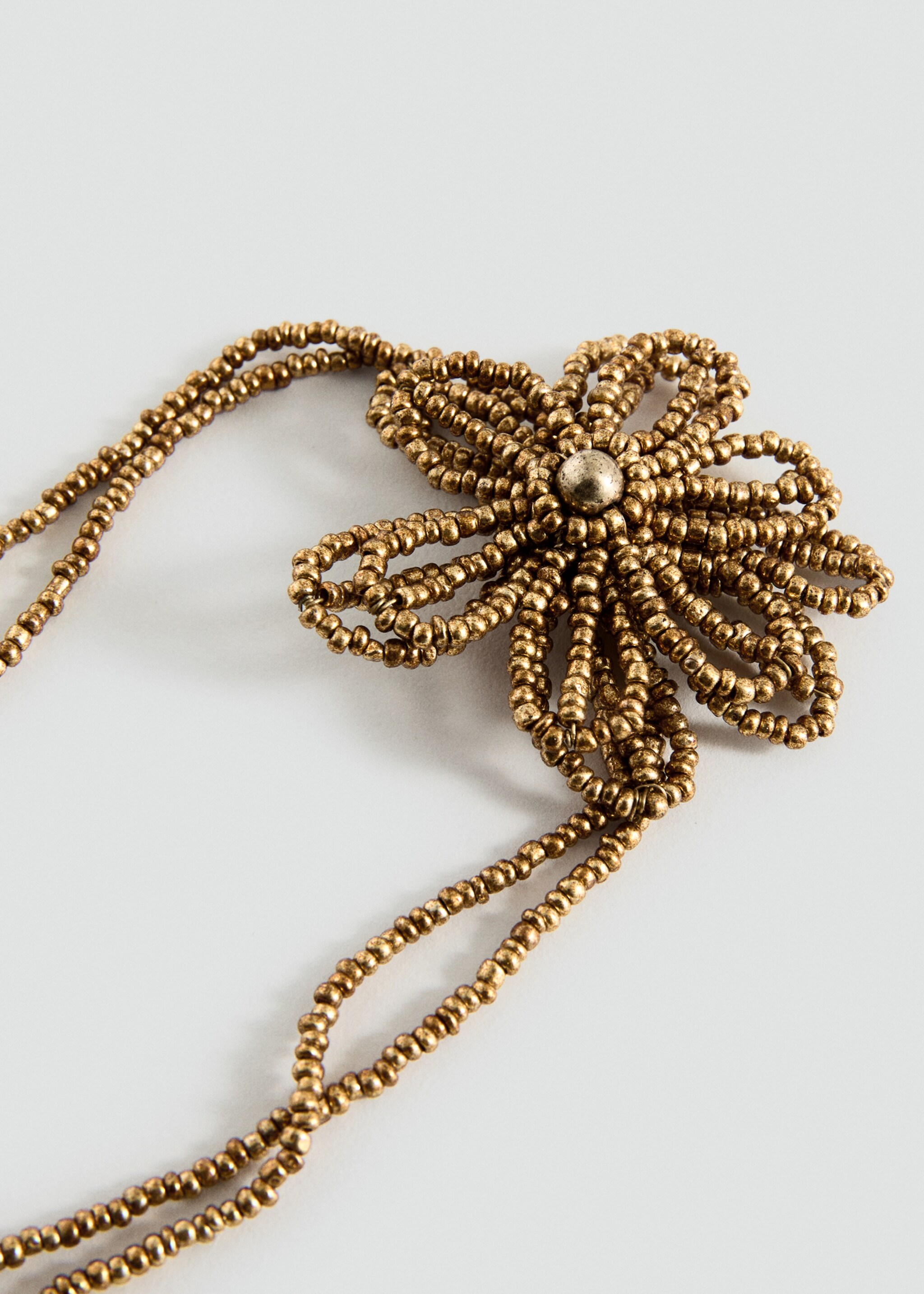 Collar abalorios flor - Plano medio, Oro. Ref: 27041235-00.