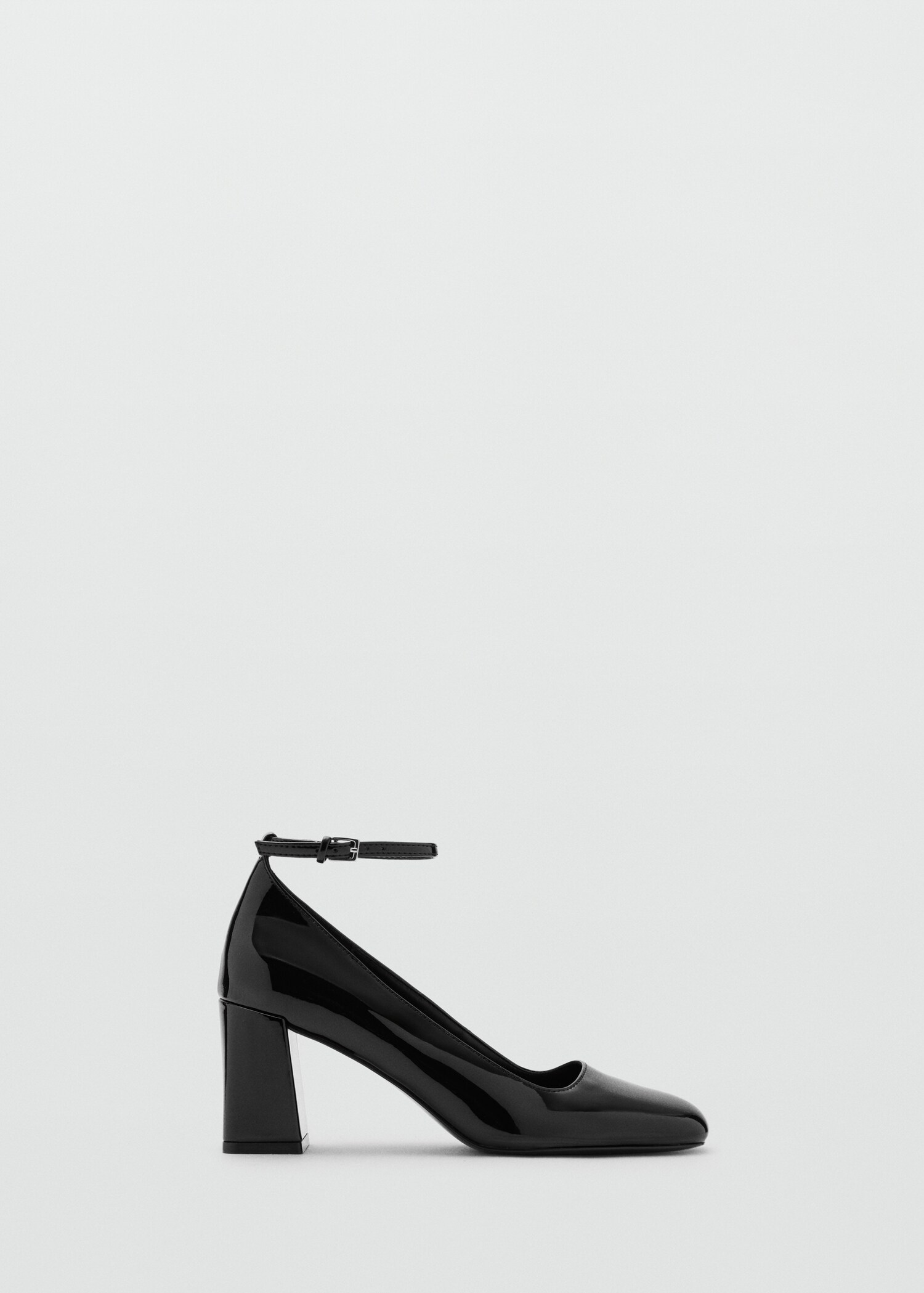 Patent leather high-heeled shoes with ankle straps - Article without model