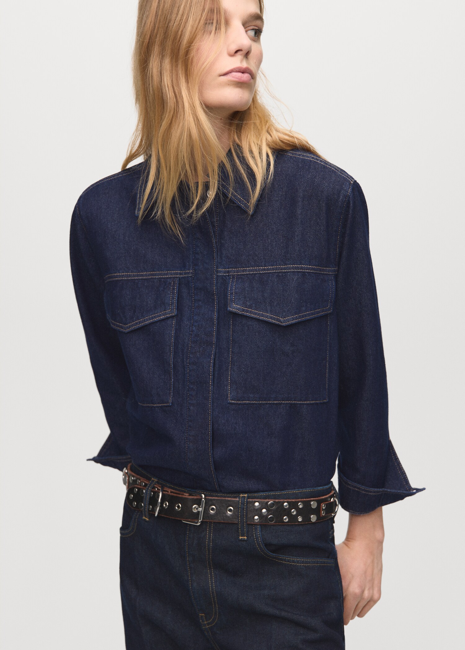 Denim shirt with flap pockets - Medium plane