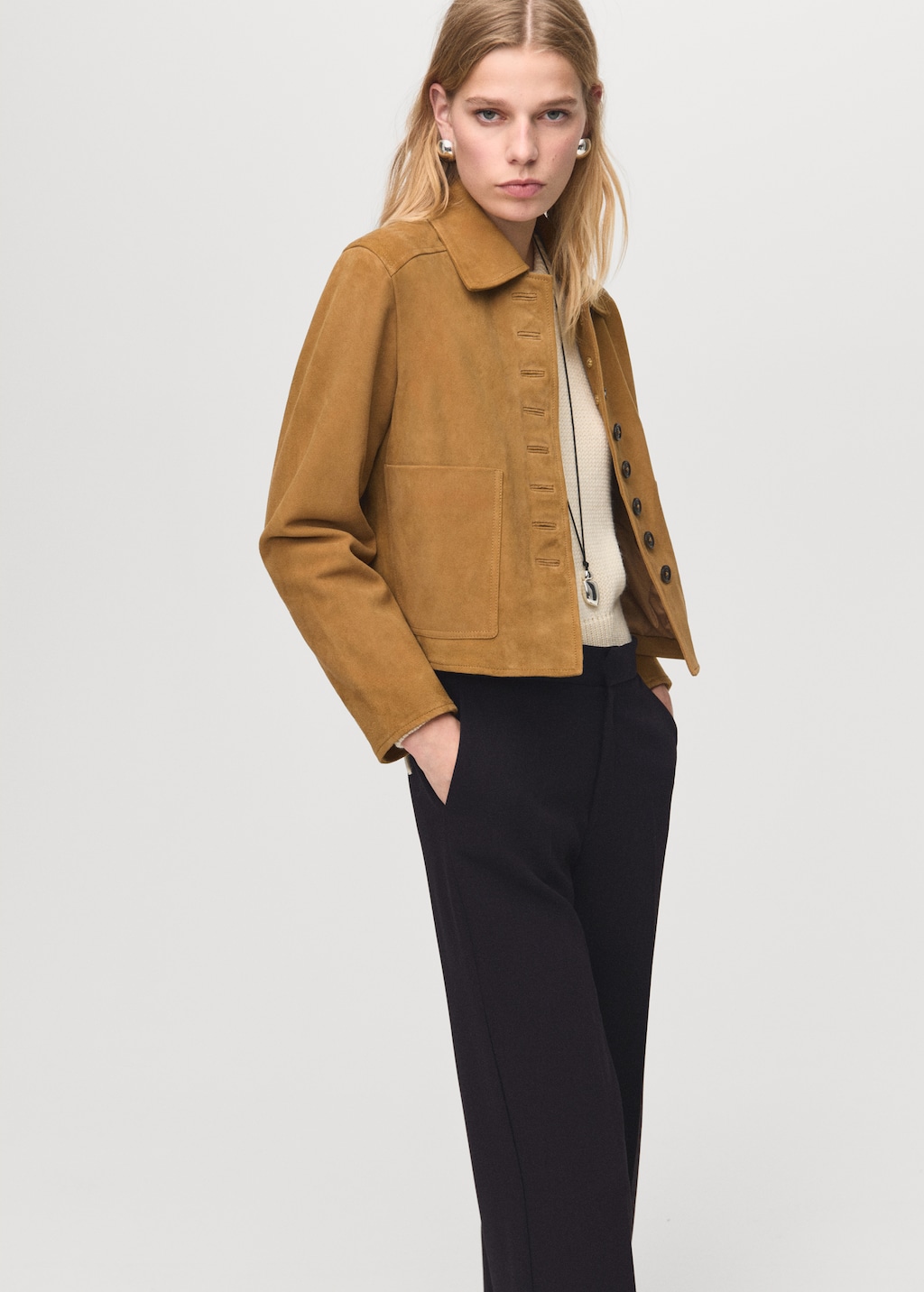 High-waist straight pants