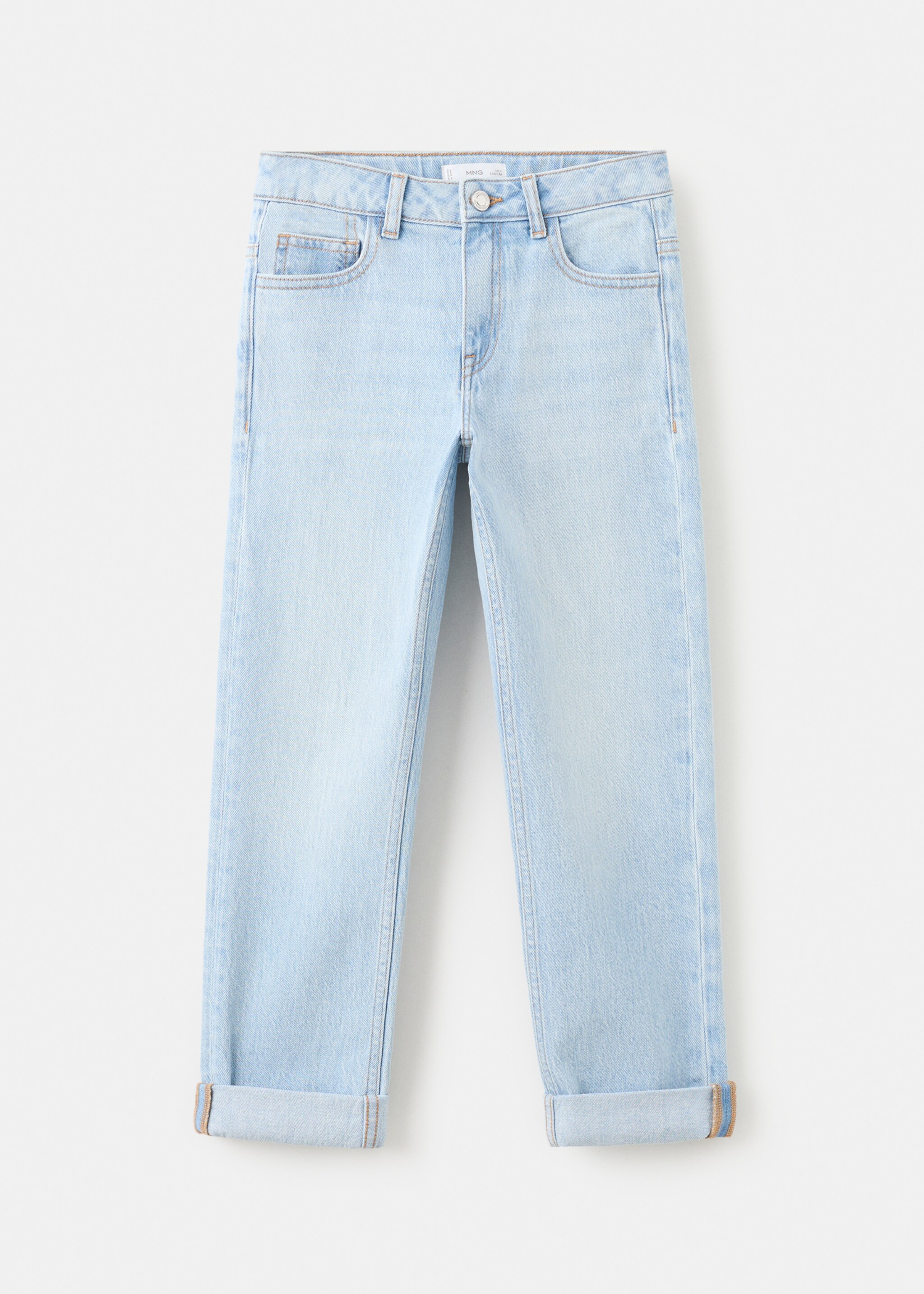Turned-up straight jeans - Article without model, Light Blue. Ref: 27041239-00.
