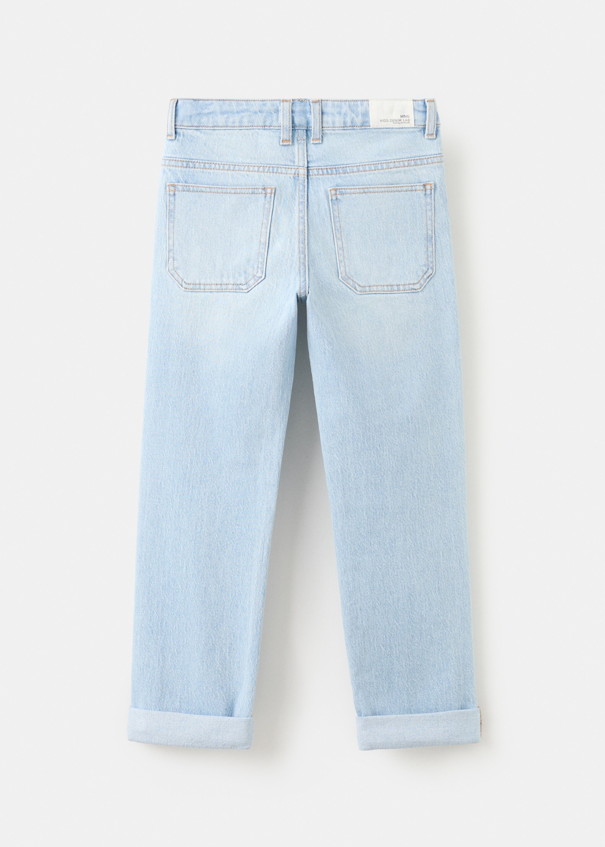 Turned-up straight jeans - Reverse of the article, Light Blue. Ref: 27041239-00.