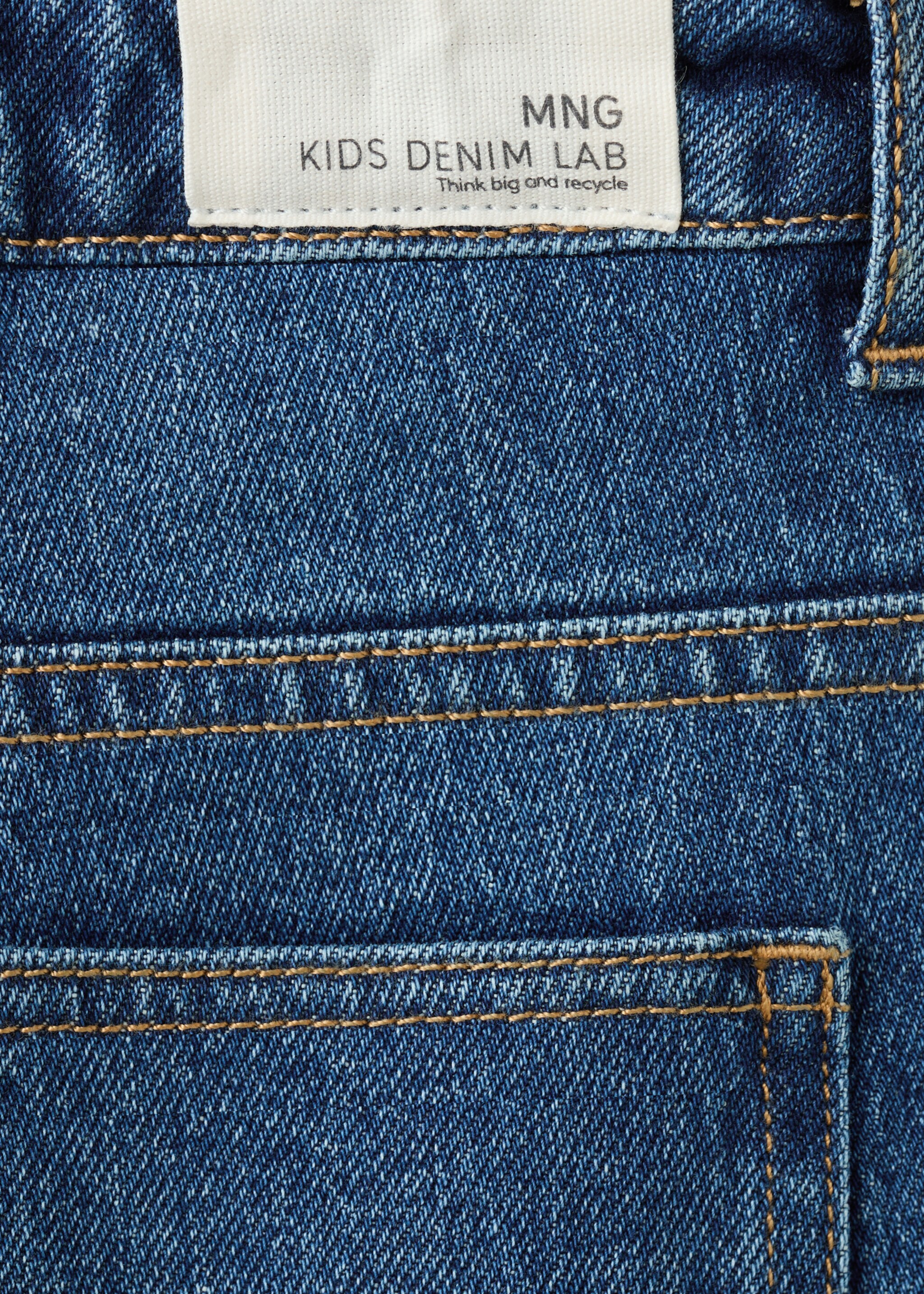 Turned-up straight jeans - Details of the article 0, Medium Blue. Ref: 27041239-00.