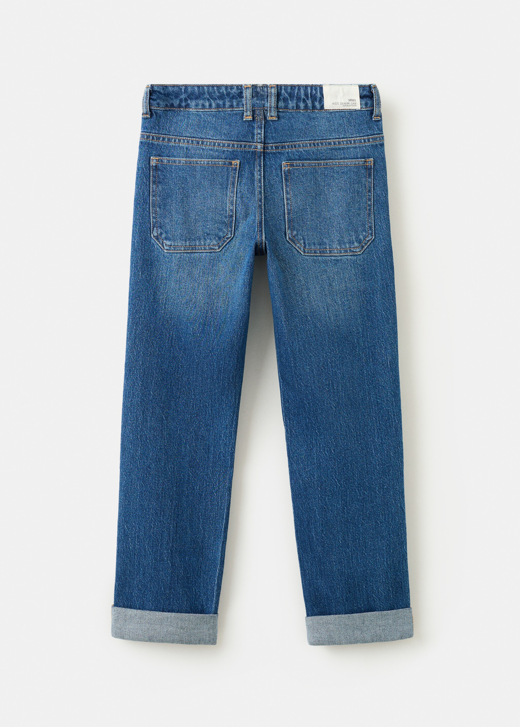 Turned-up straight jeans - Reverse of the article, Medium Blue. Ref: 27041239-00.