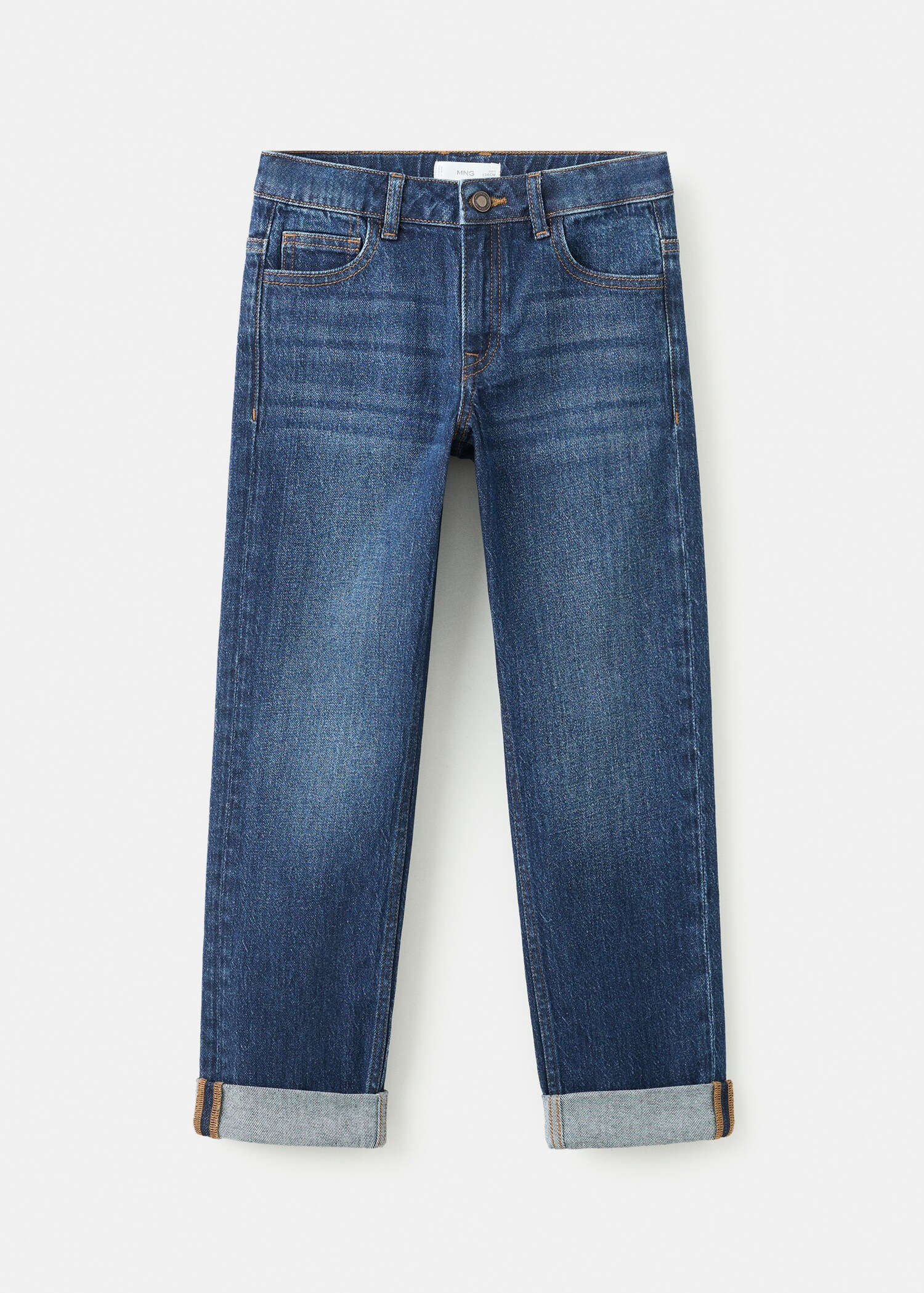 Turned-up straight jeans - Article without model