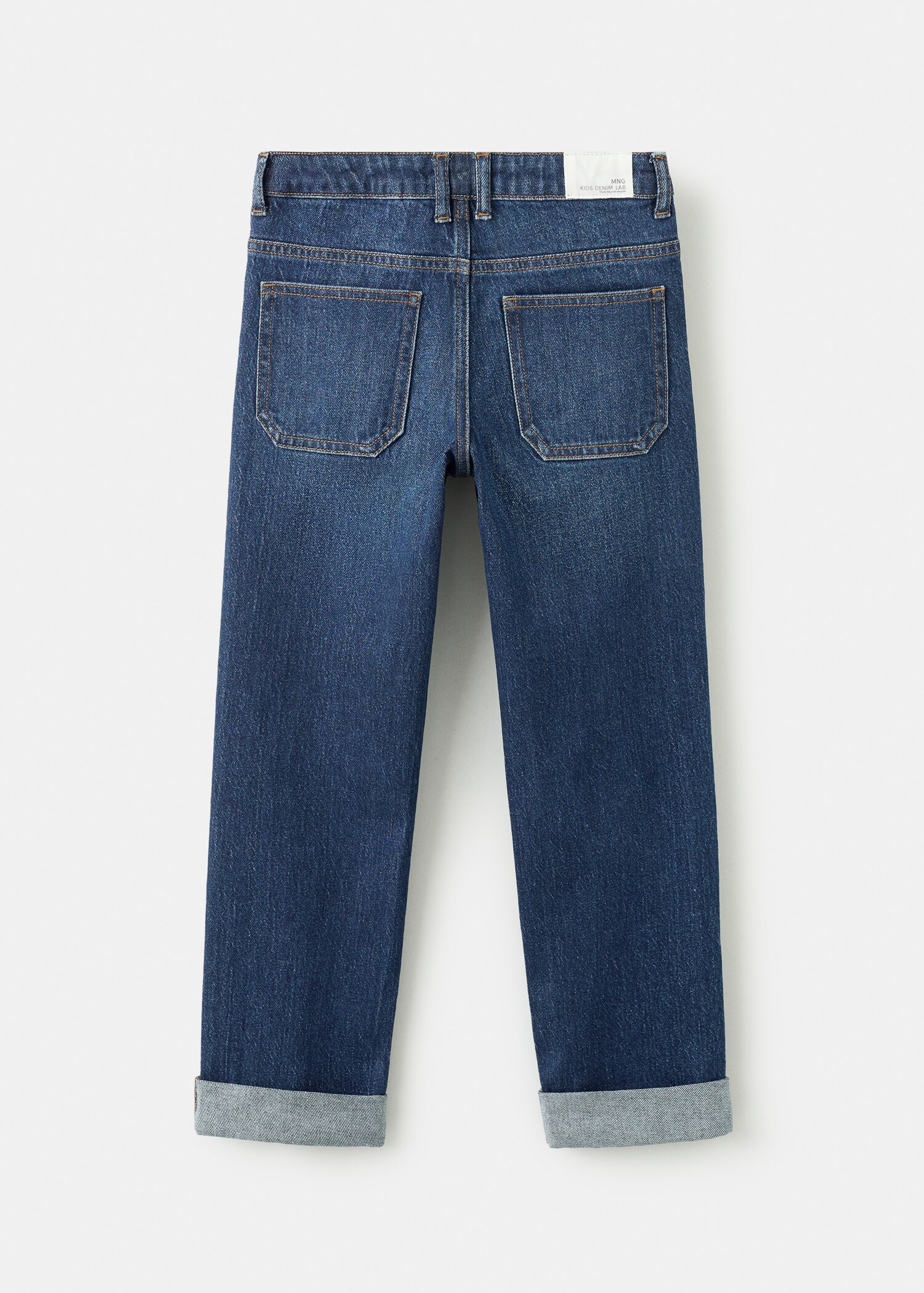 Turned-up straight jeans - Reverse of the article