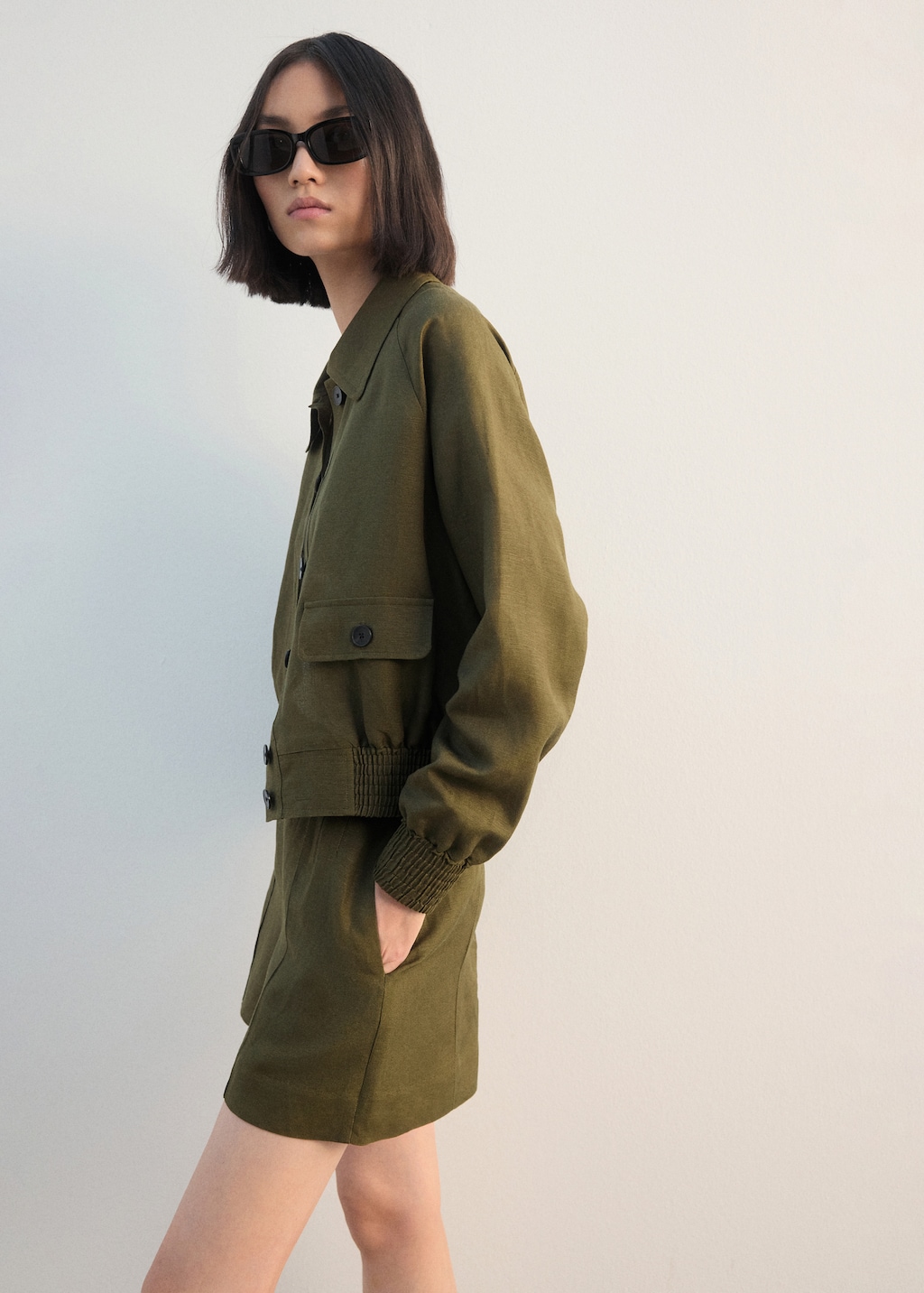 Mango Buttons linen-blend jacket