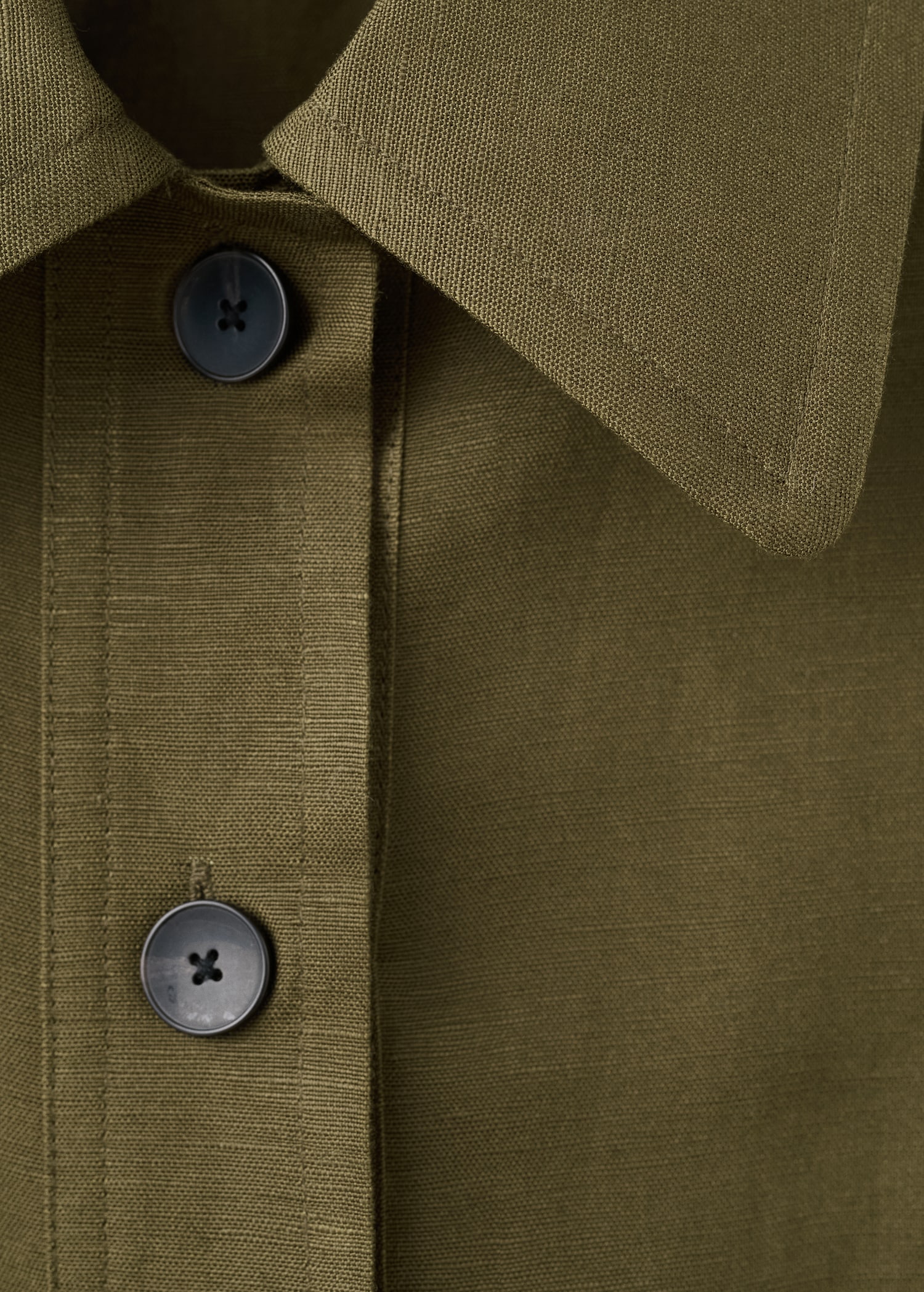 Buttons linen-blend jacket - Details of the article 8