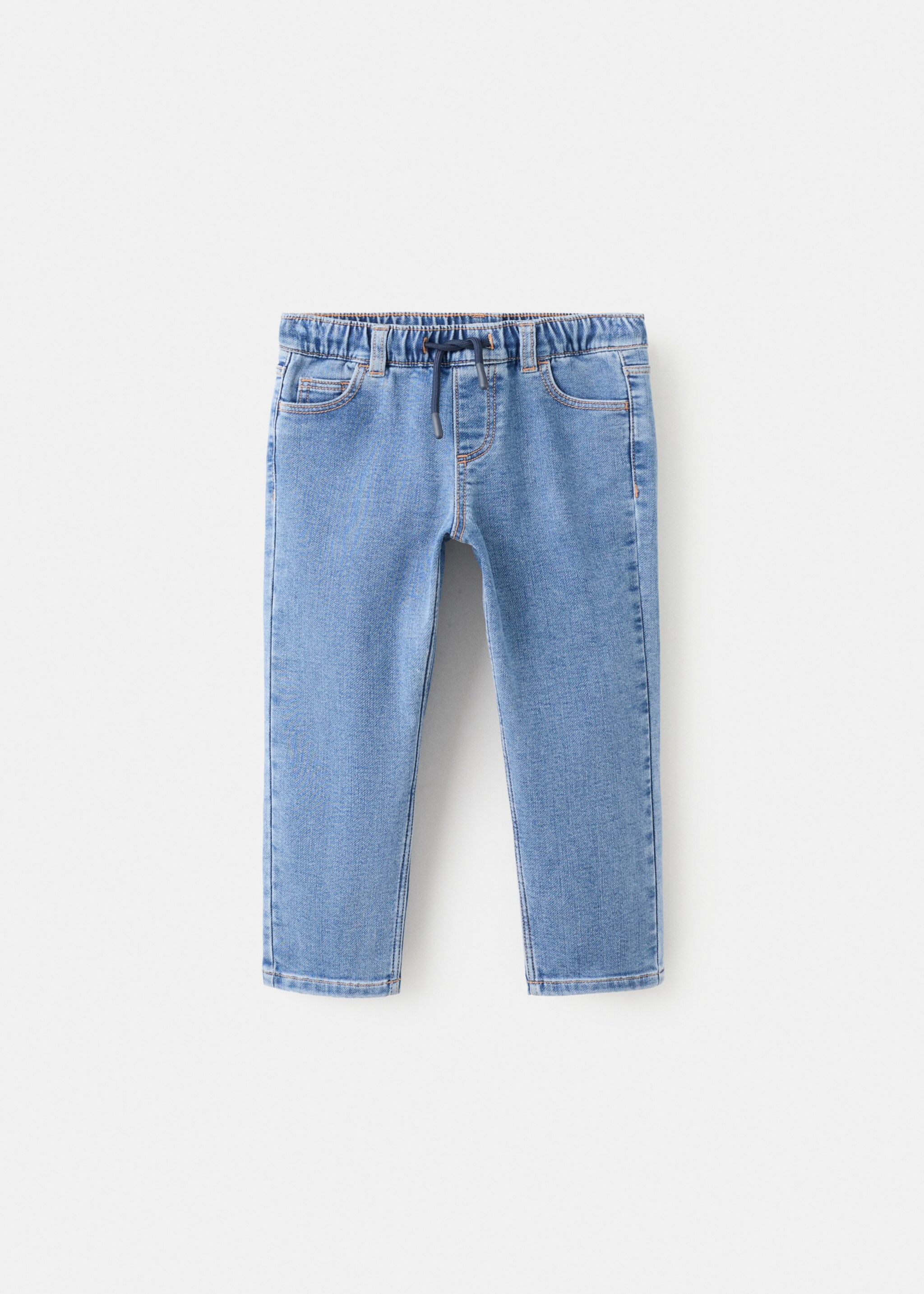 Rechte jeans met koord - Artikel zonder model, Middenblauw. Ref: 27041241-00.