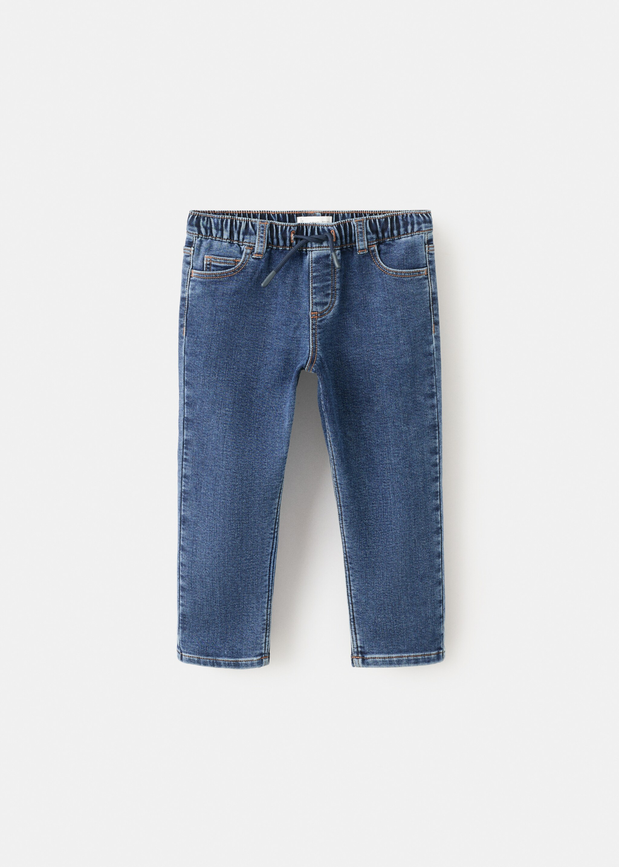 Straight jeans with drawstring - Article without model, Dark Blue. Ref: 27041241-00.