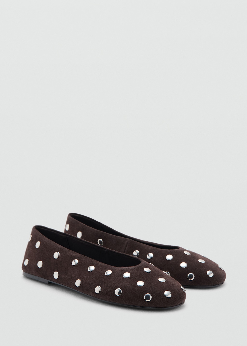 Suede ballet flats with studs