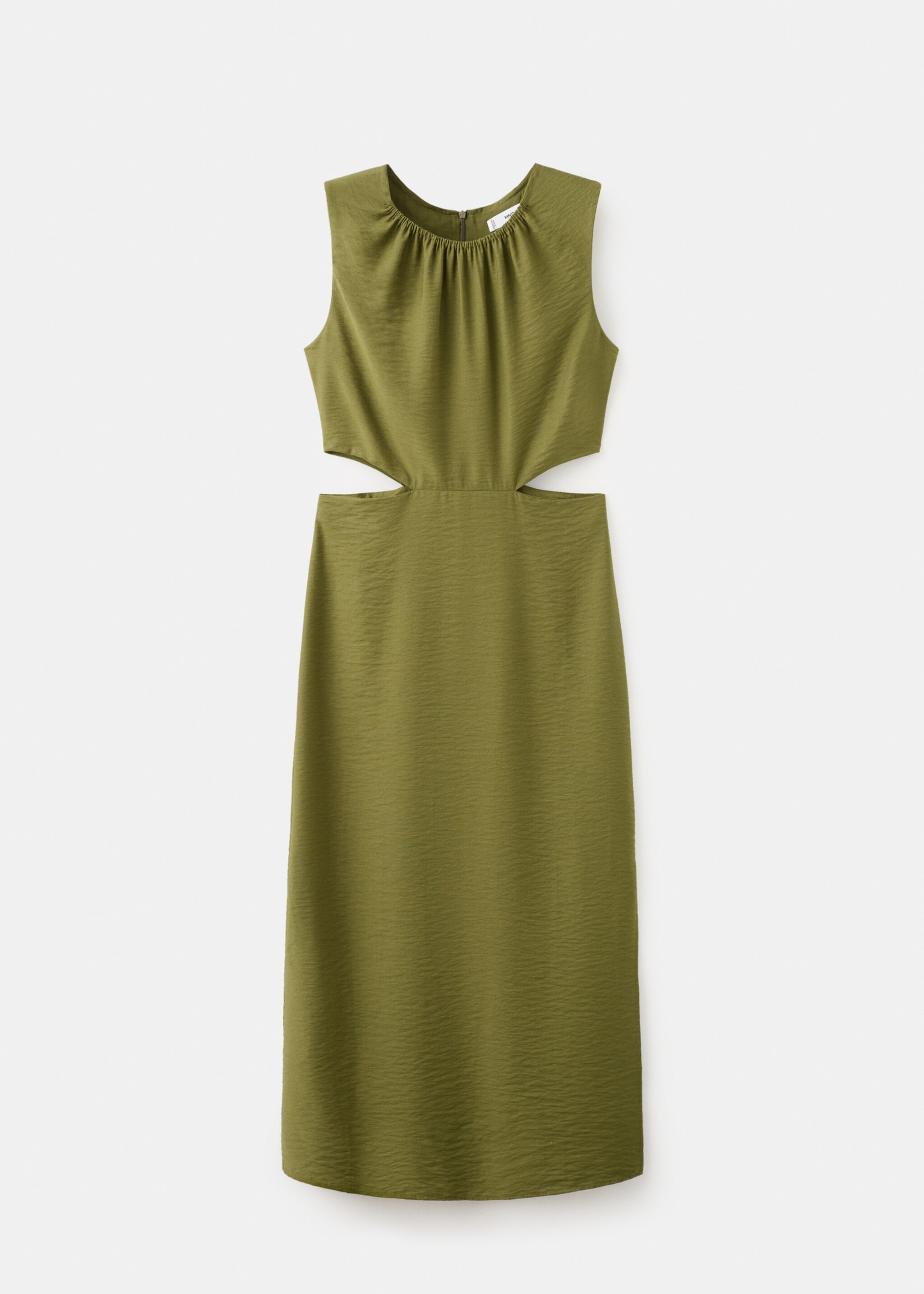 Crinkled-effect dress with cut-out - Article without model, Pastel Green. Ref: 27041244-00.
