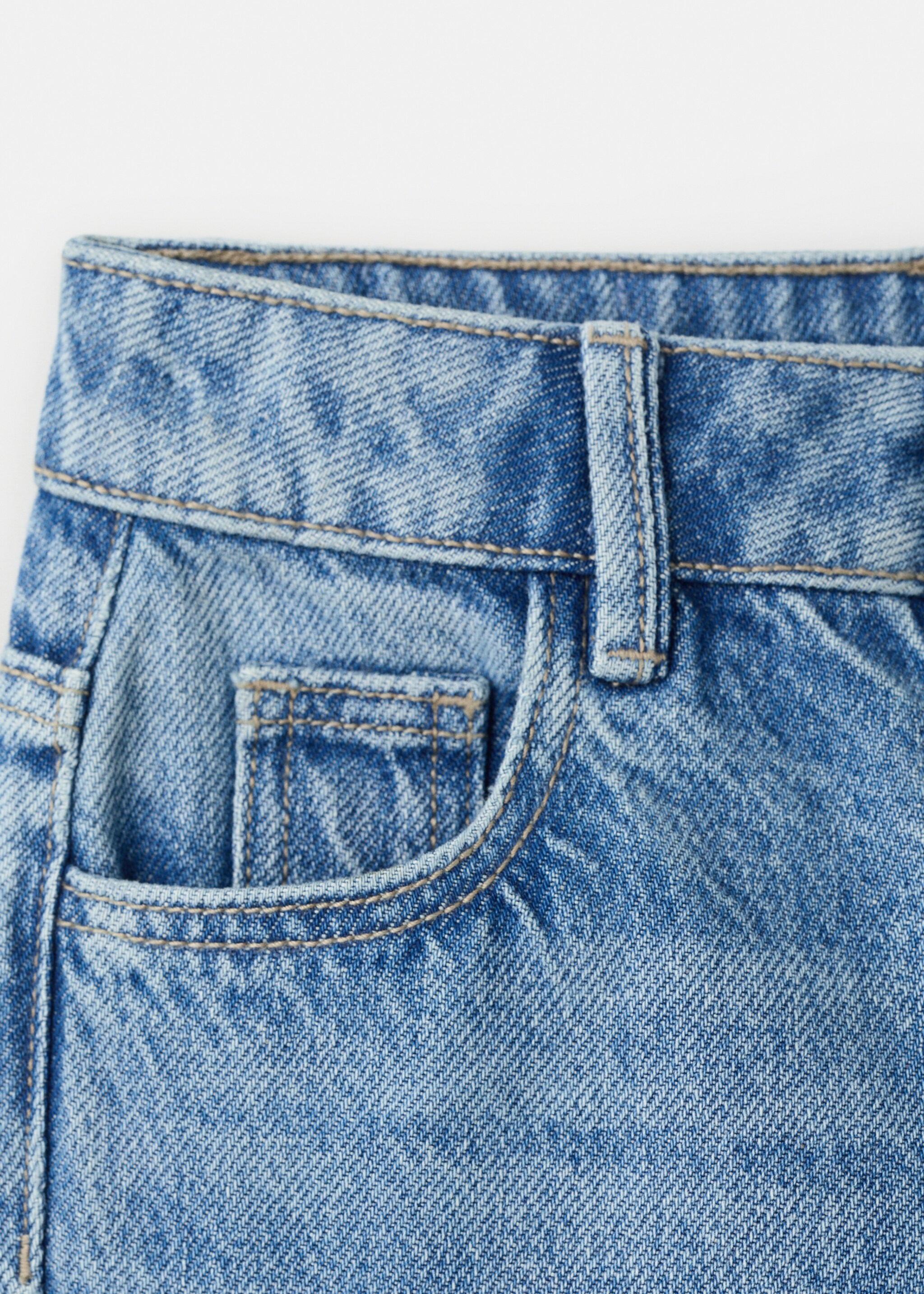 Straight cotton jeans - Details of the article 8, Medium Blue. Ref: 27041251-00.