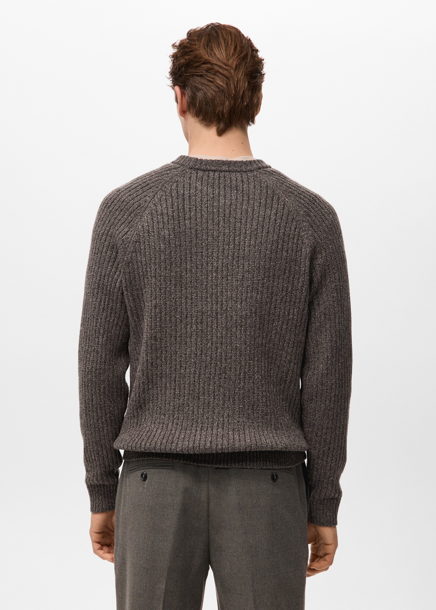 Jersey punto canalé mezcla lana - Reverso del artículo