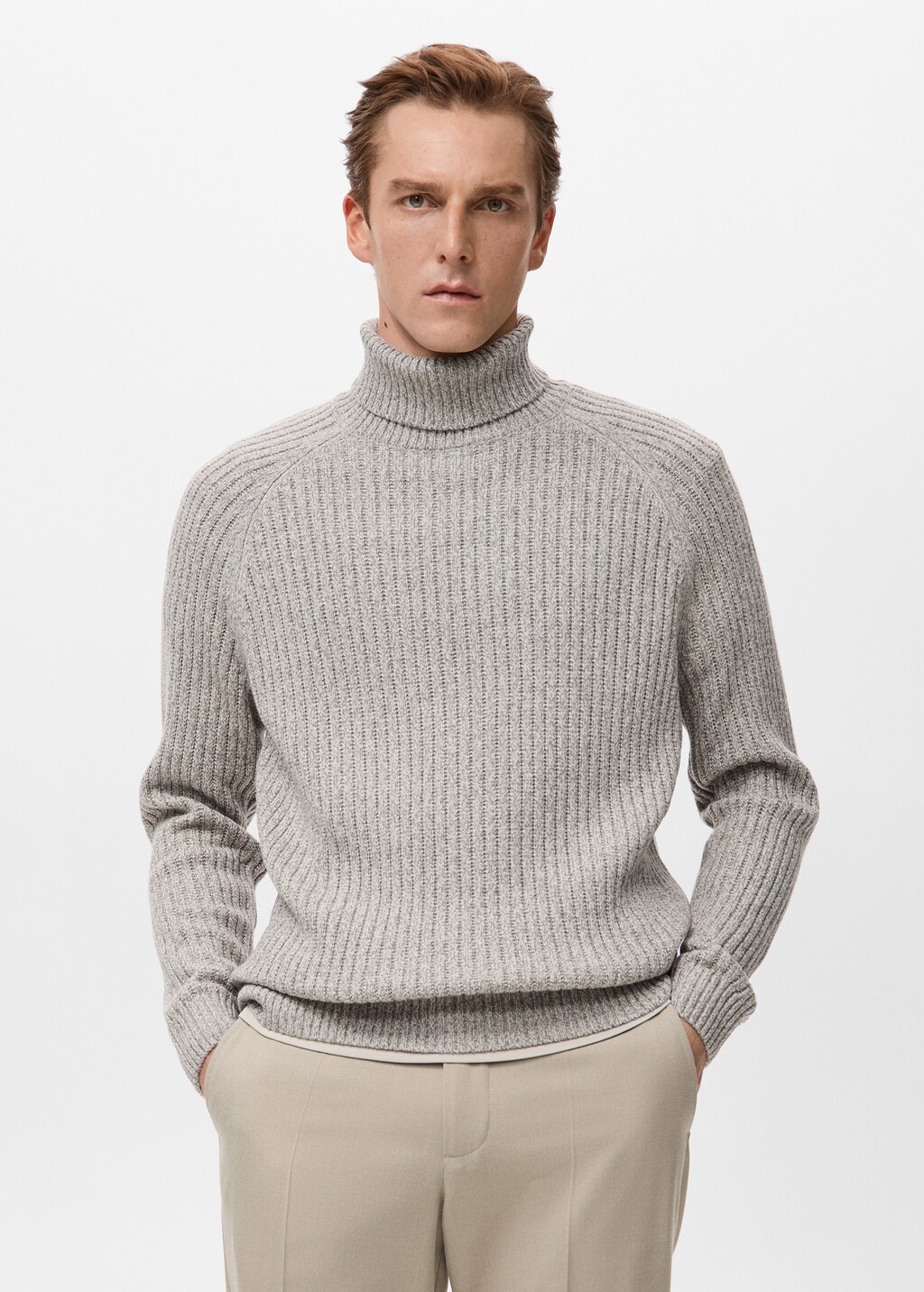 Pull ample col rond en laine mélangée Vitow Gris clair chine American Pull ample col rond en laine mélangée Vitow Gris clair chine American