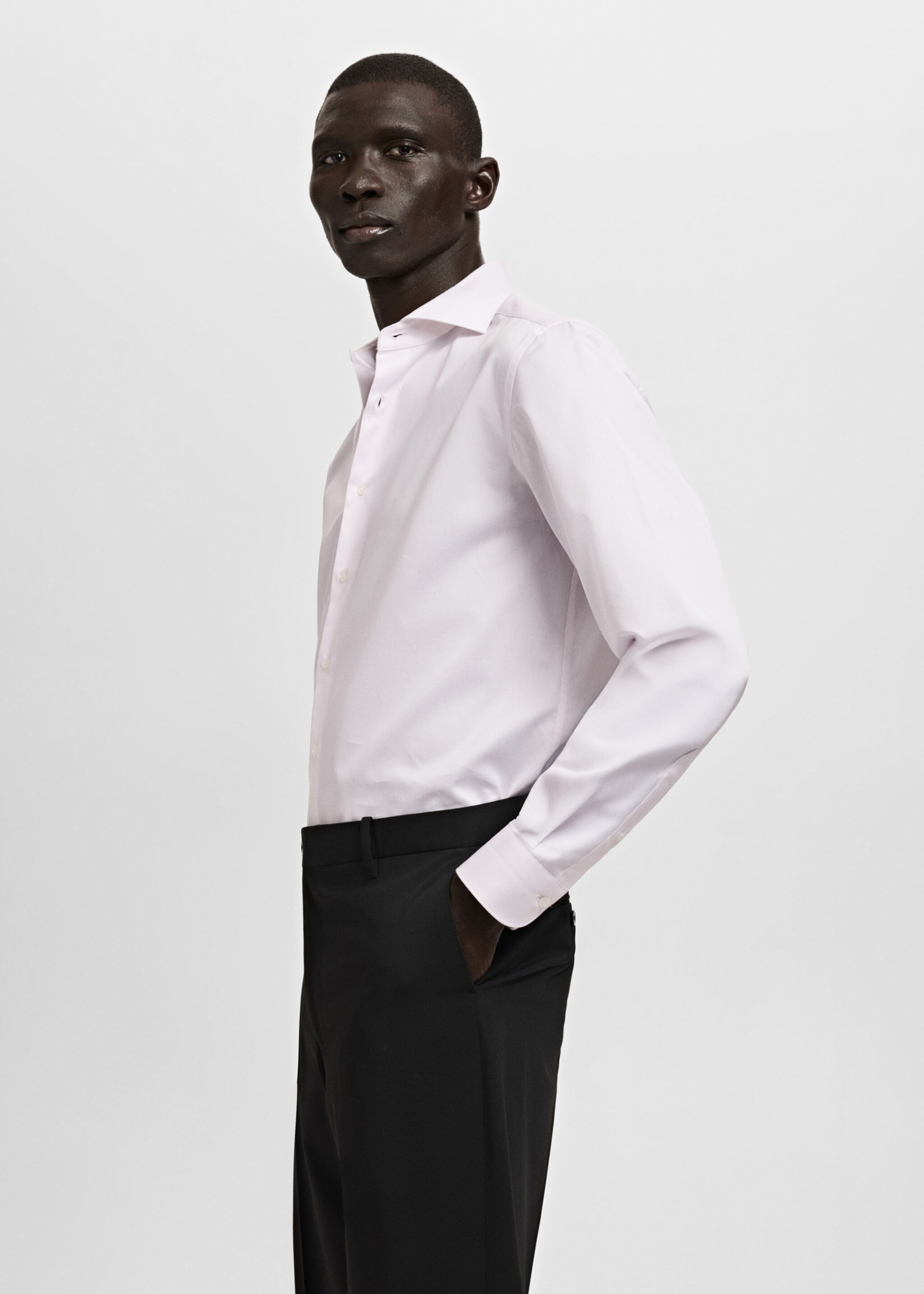 Chemise costume slim fit 100 % coton - Détail de l'article 2, Rose. Ref: 27041254-00.