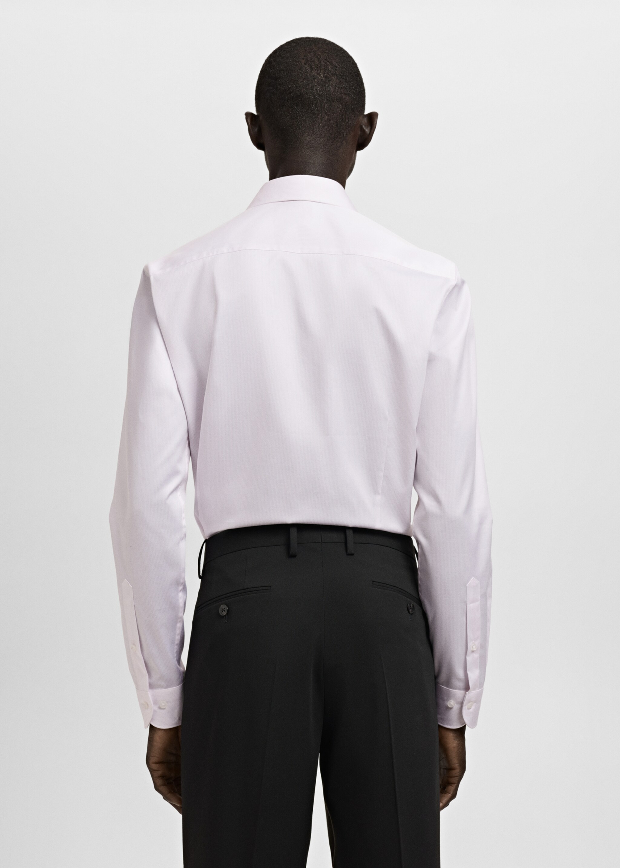 Chemise costume slim fit 100 % coton - Verso de l’article, Rose. Ref: 27041254-00.