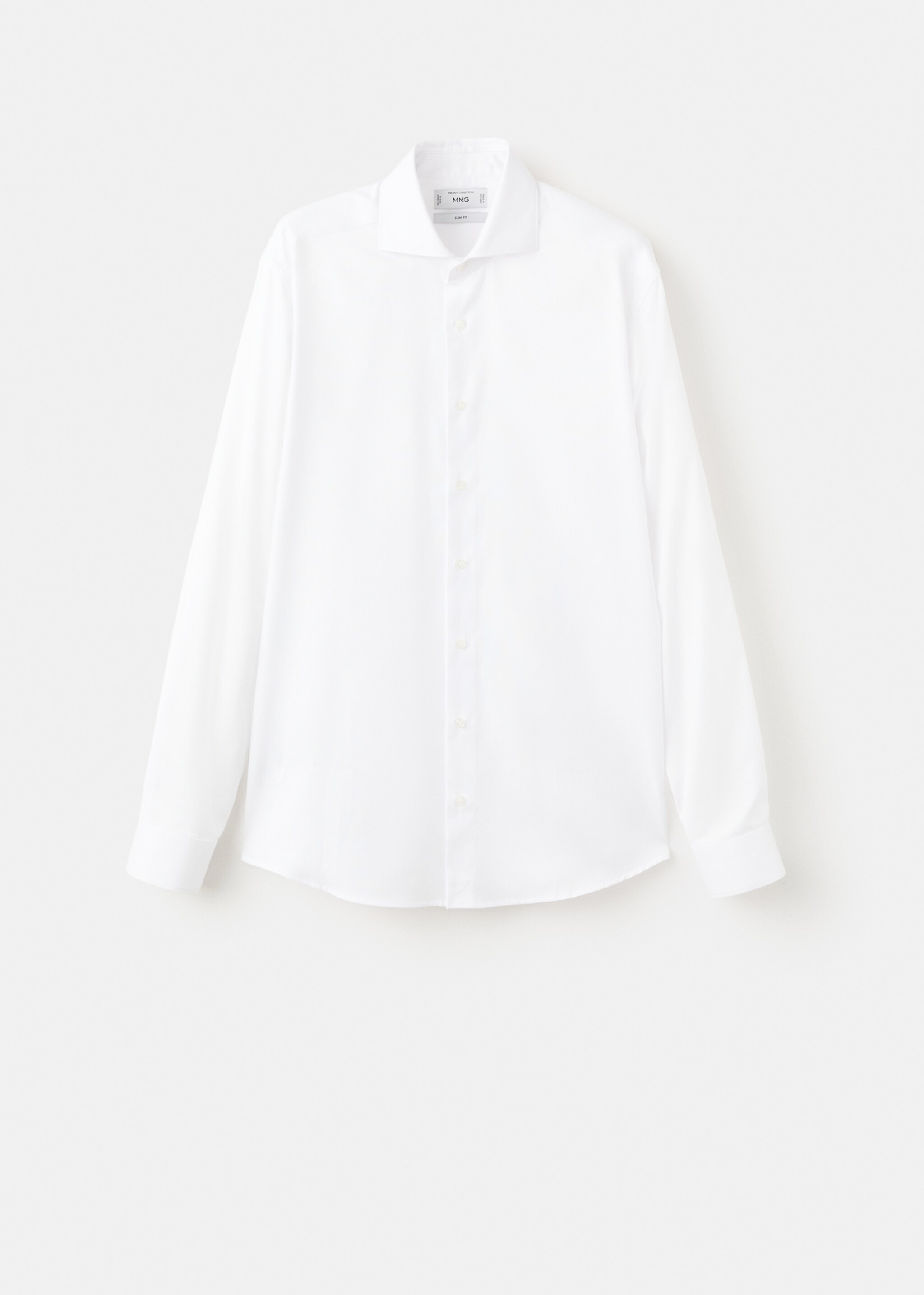 Slim-fit cotton suit shirt - Article without model, White. Ref: 27041256-00.
