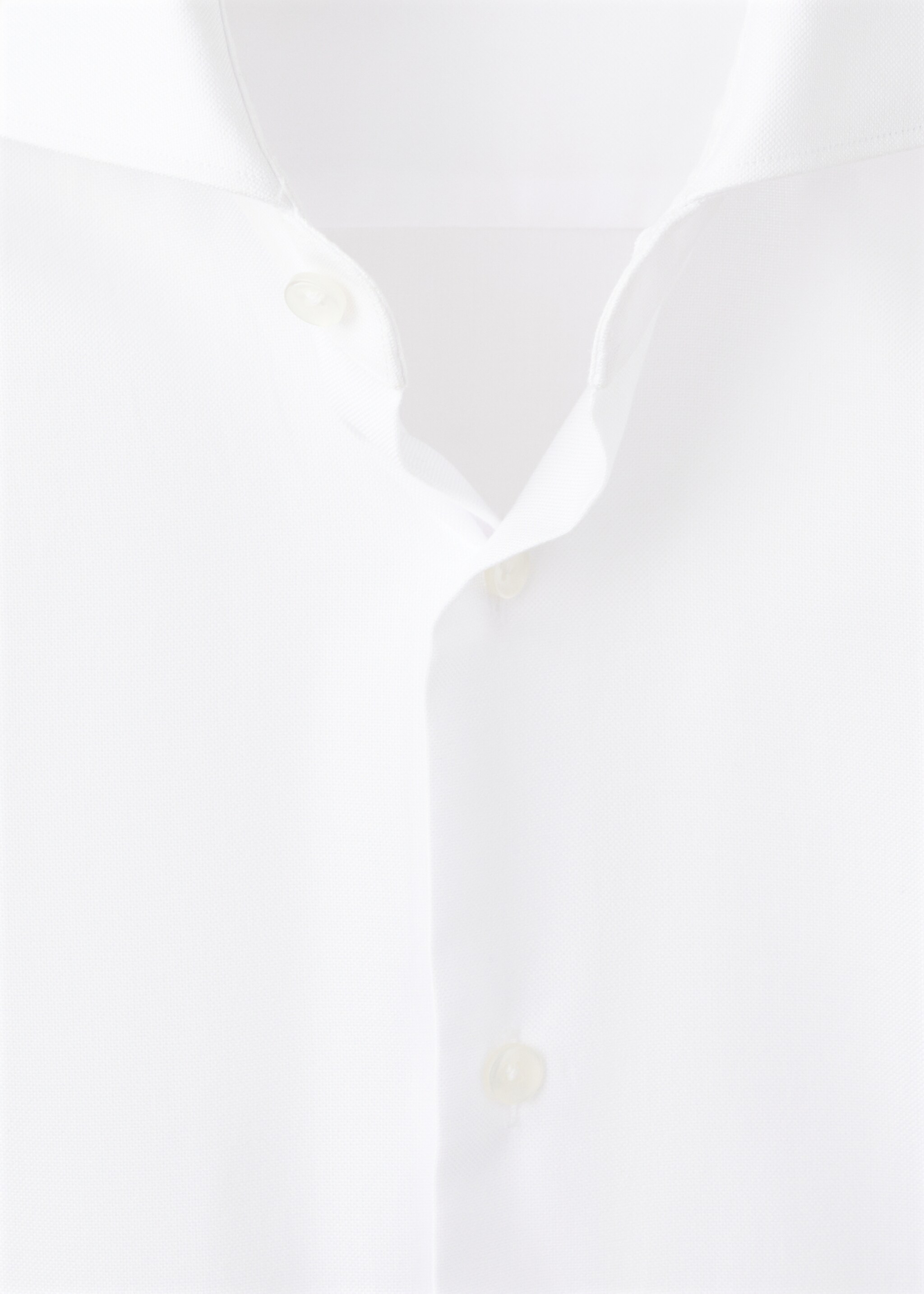 Slim-fit cotton suit shirt - Details of the article 8, White. Ref: 27041256-00.