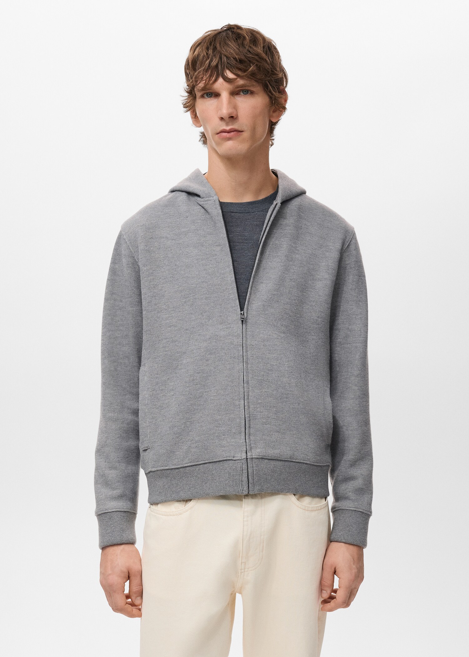 Textured hooded sweatshirt - Medium plane