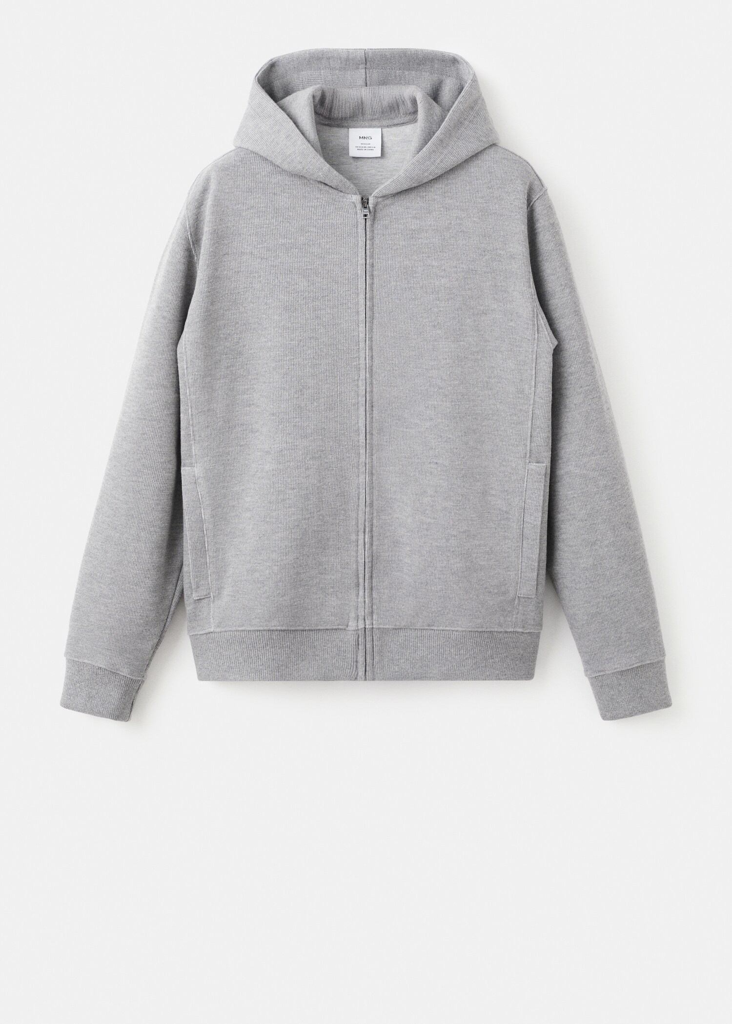 Textured hooded sweatshirt - Article without model