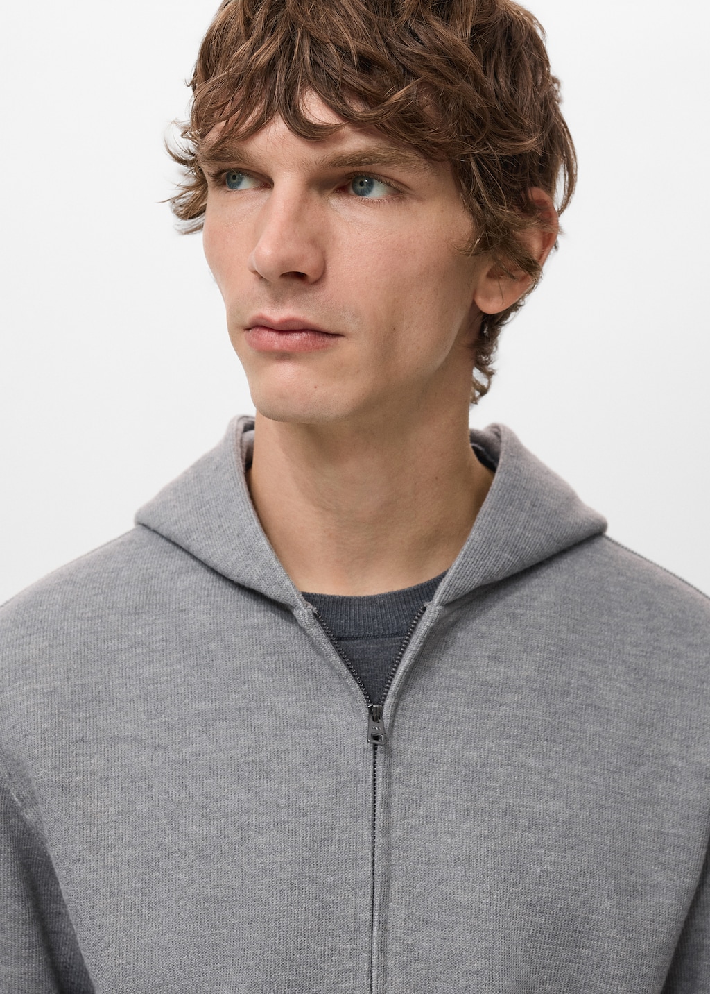 Textured hooded sweatshirt