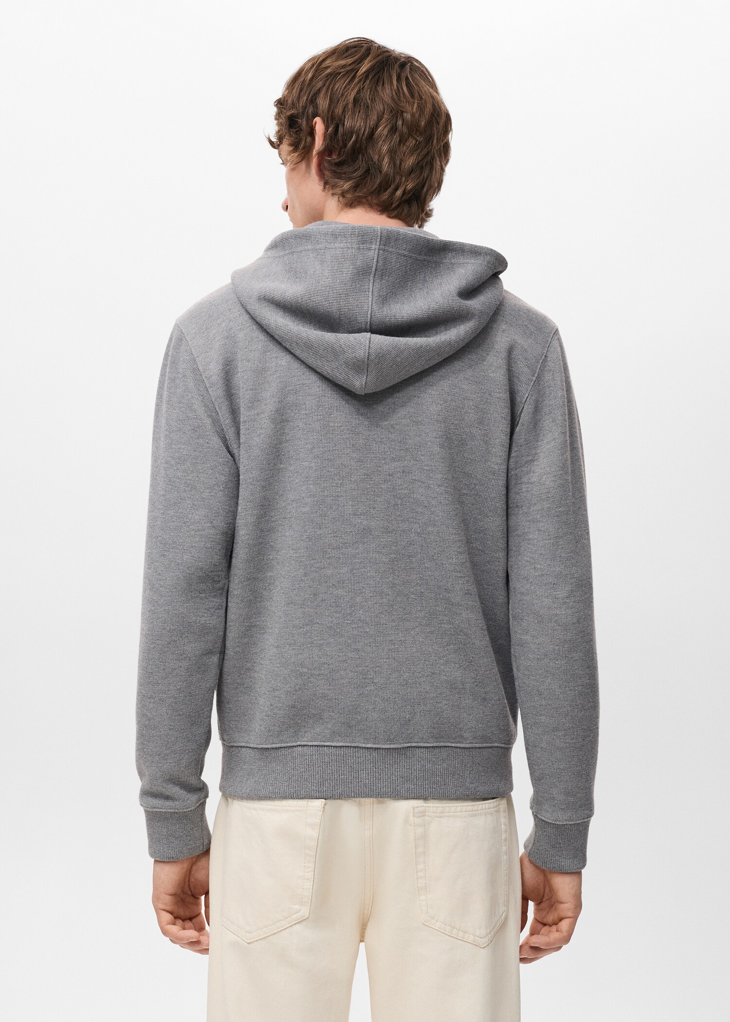 Textured hooded sweatshirt - Reverse of the article