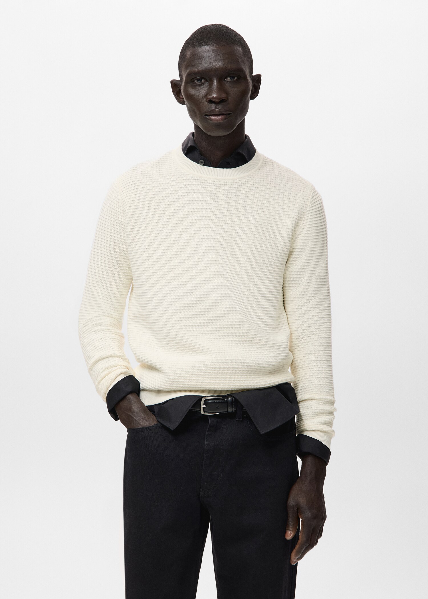 100% cotton braided sweater - Medium plane