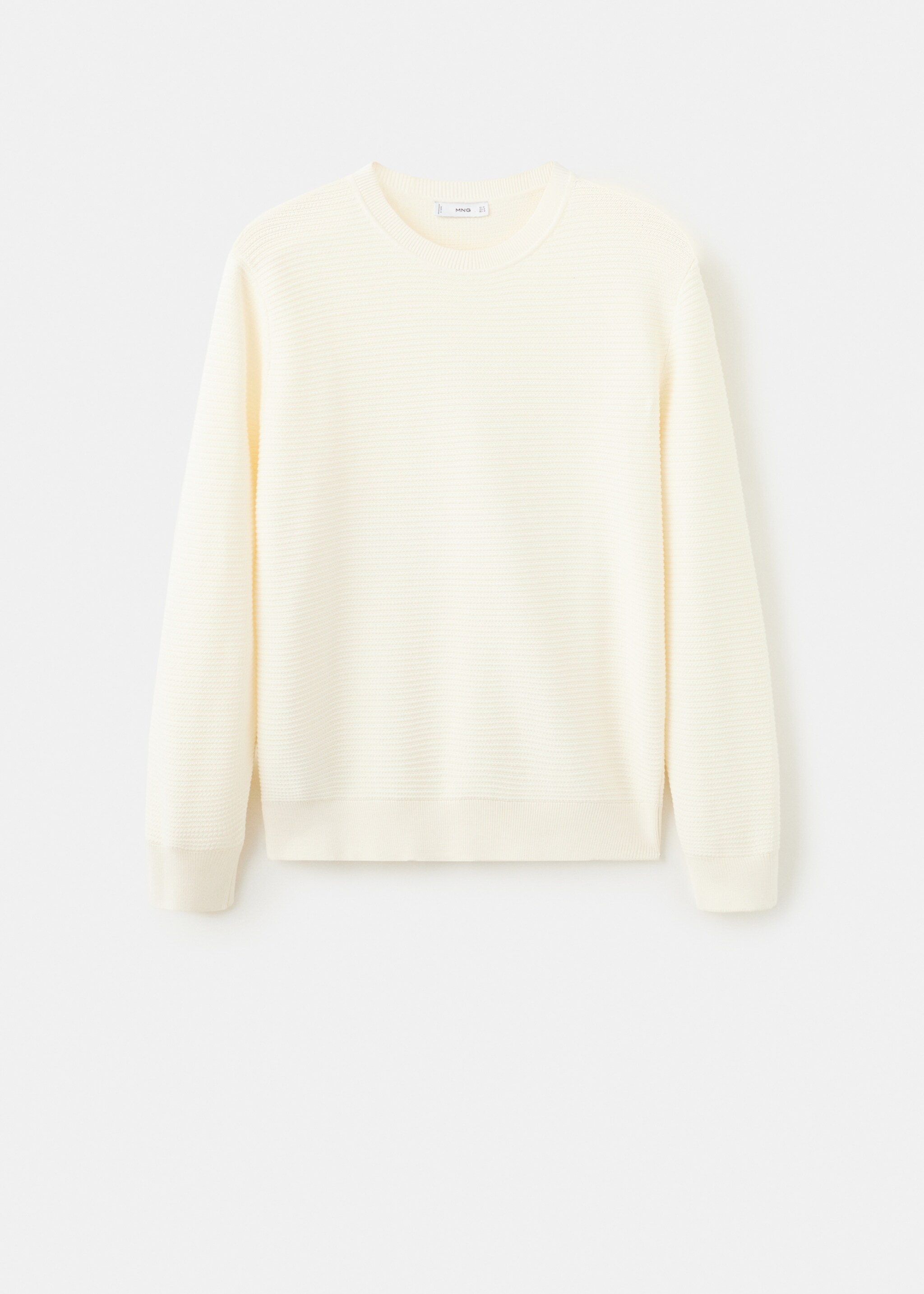 100% cotton braided sweater - Article without model, Off White. Ref: 27041261-00.