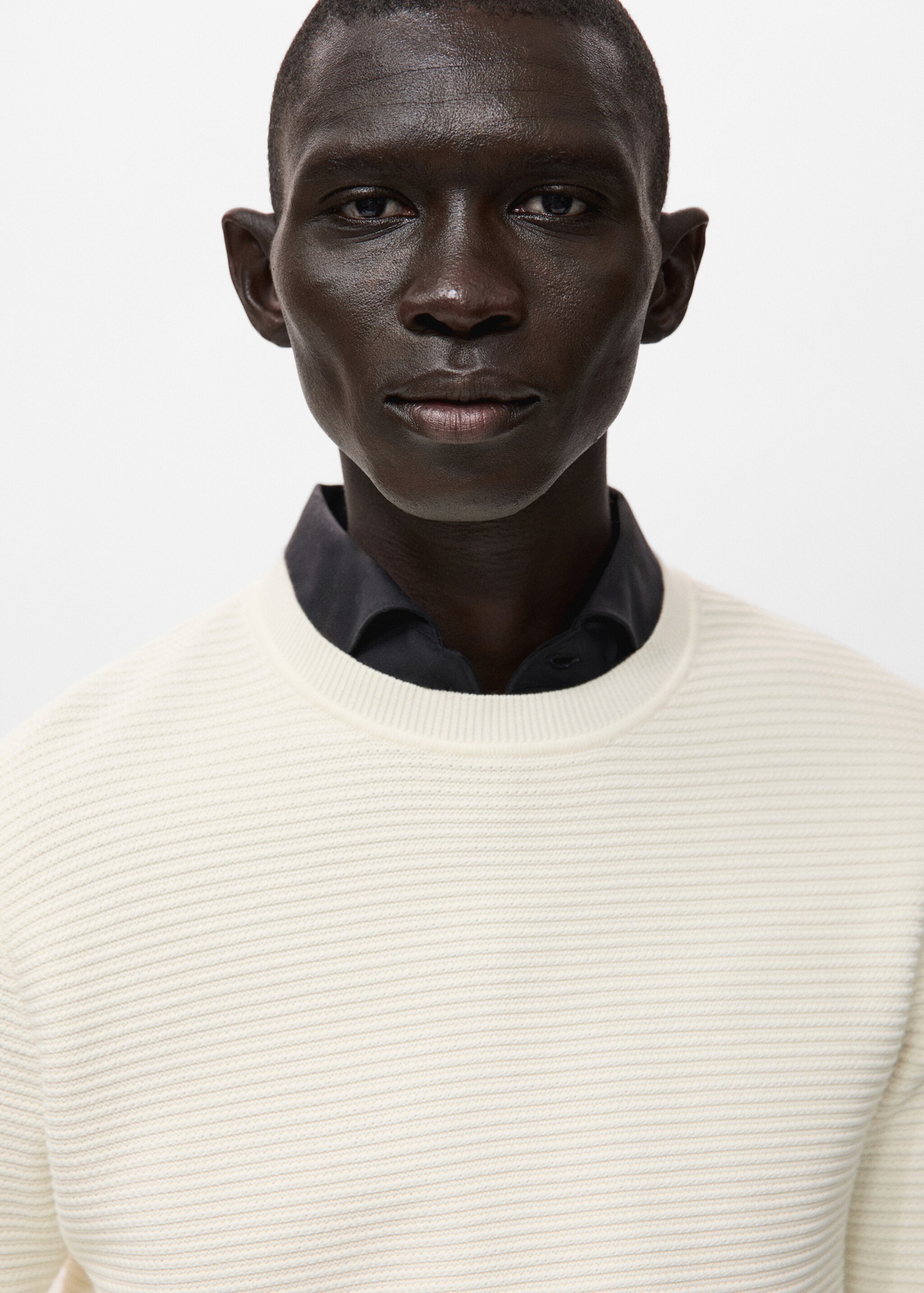 100% cotton braided sweater - Details of the article 1, Off White. Ref: 27041261-00.