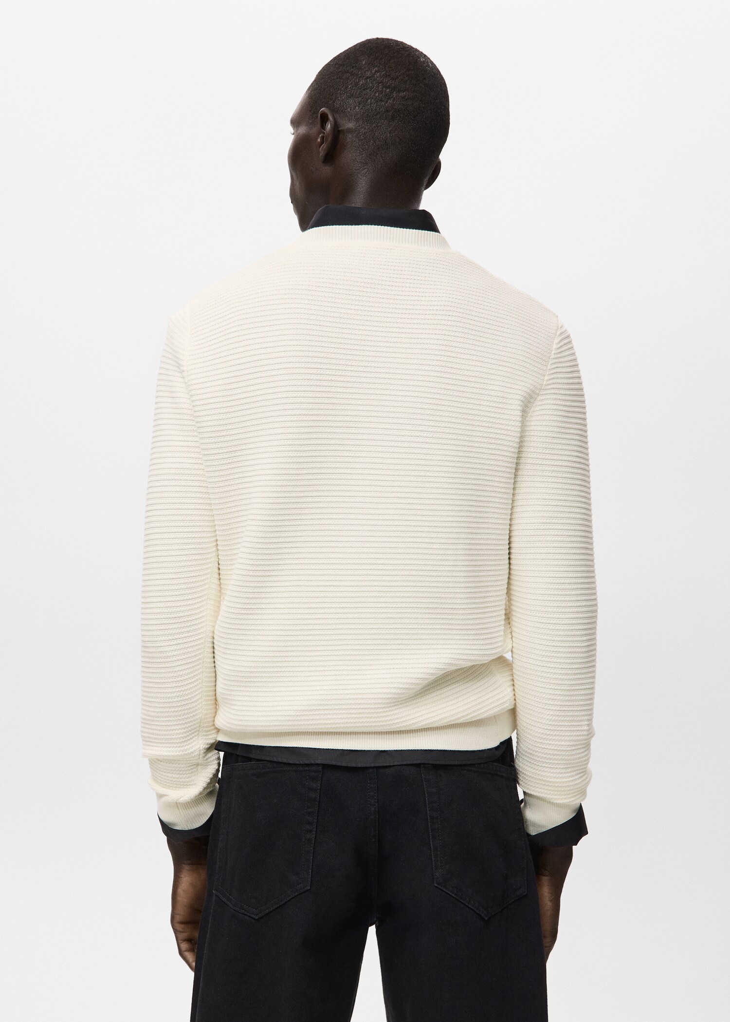 100% cotton braided sweater - Reverse of the article